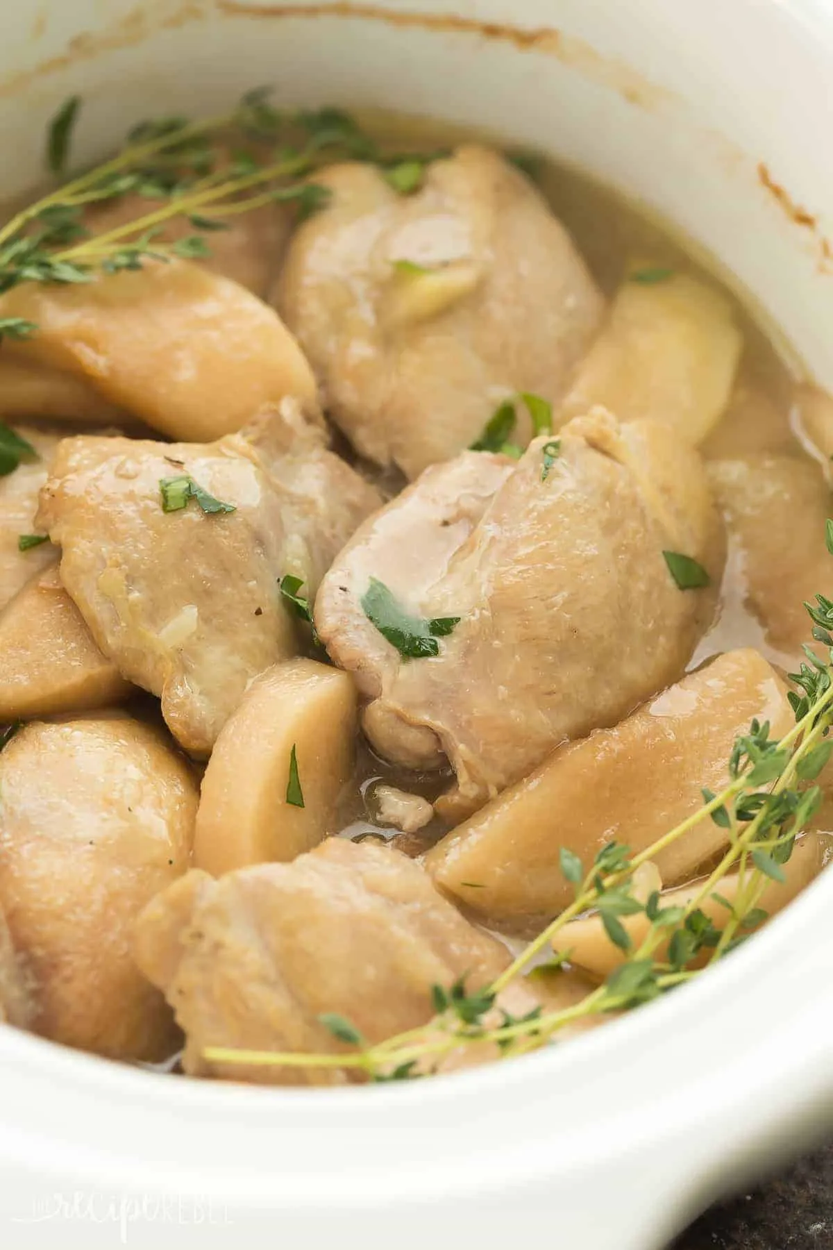 Slow Cooker Chicken Thighs with Apples