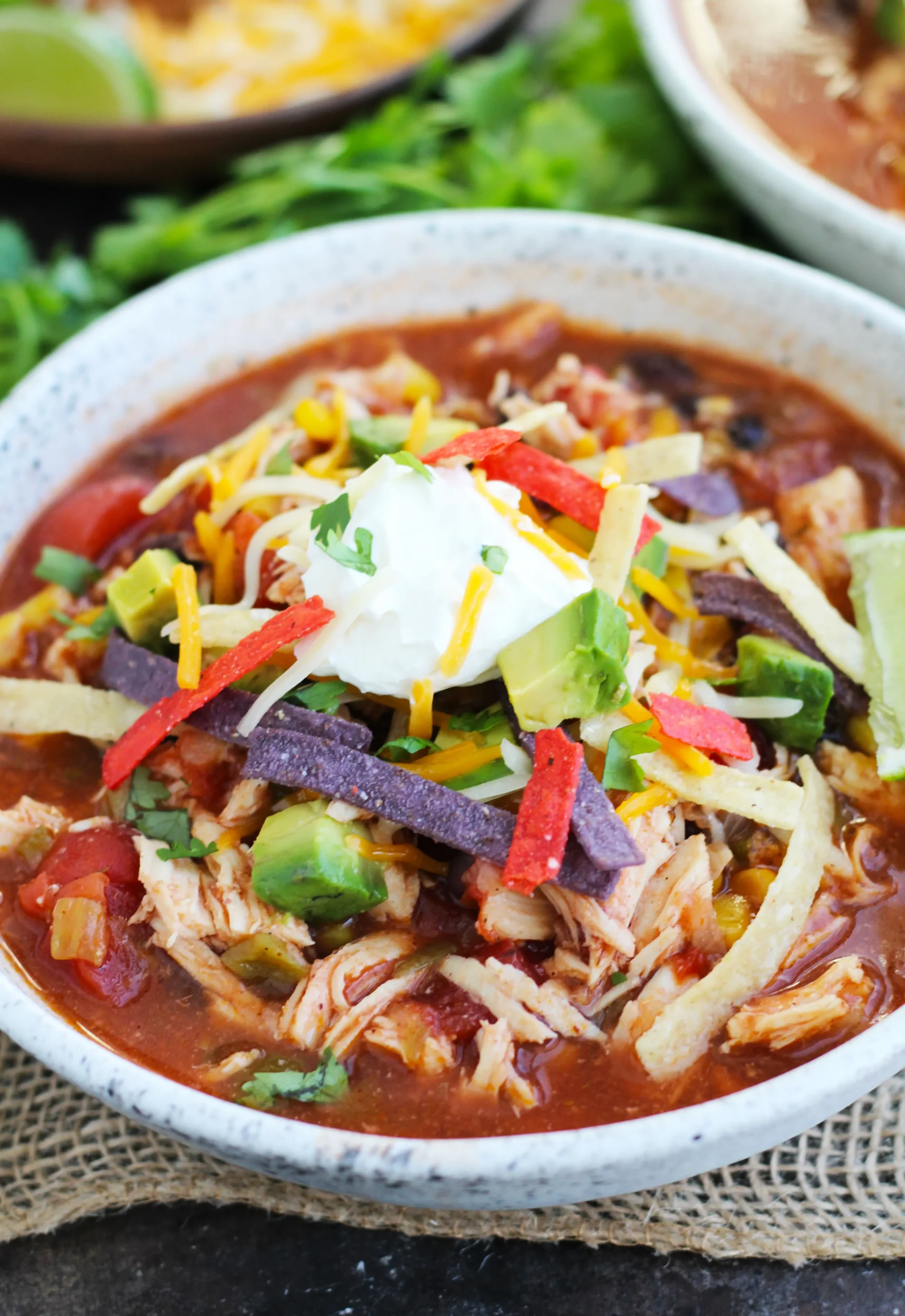 Slow Cooker Chicken Tortilla Soup Tacos