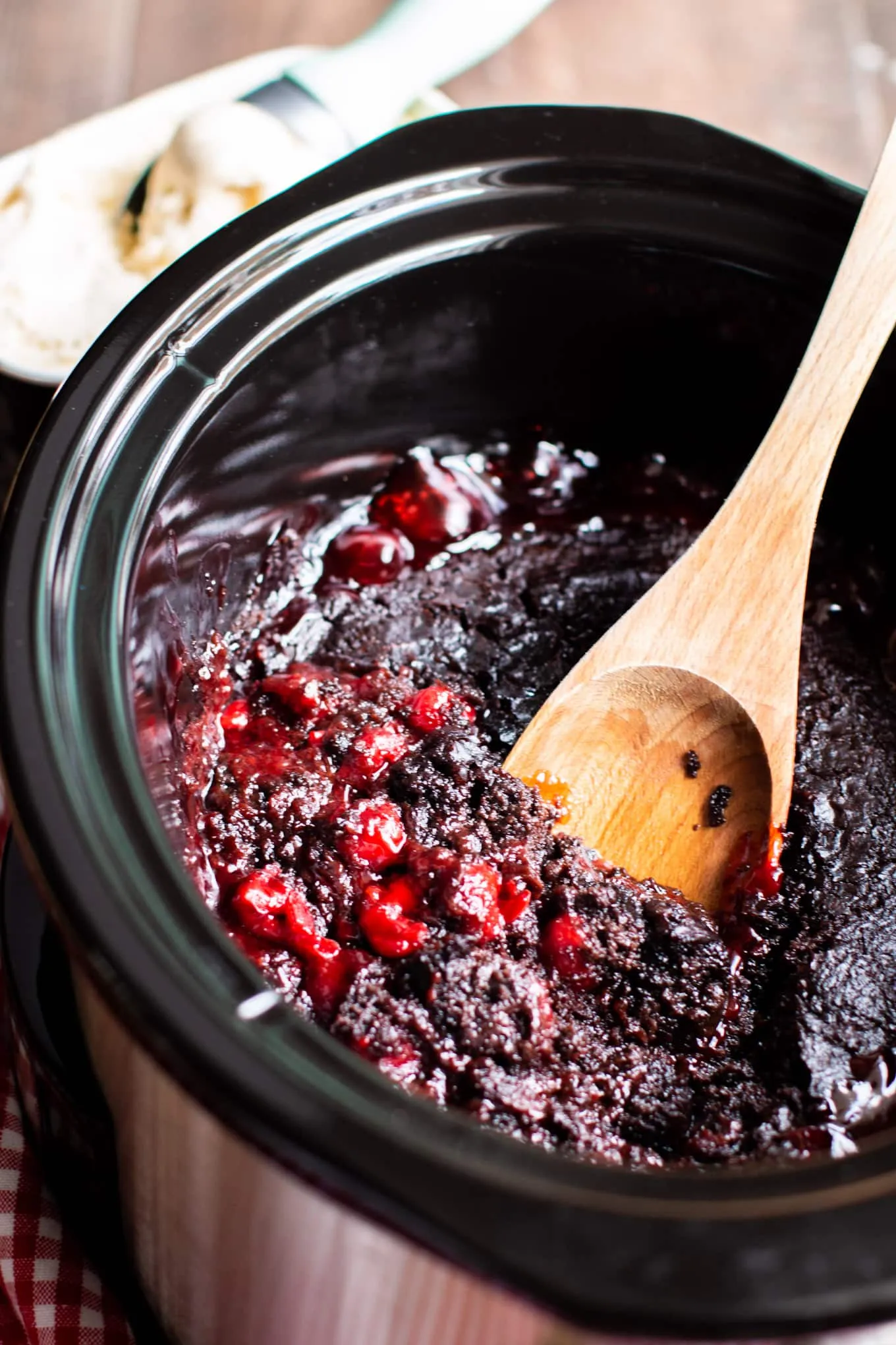 Slow Cooker Chocolate Cherry Dump Cake
