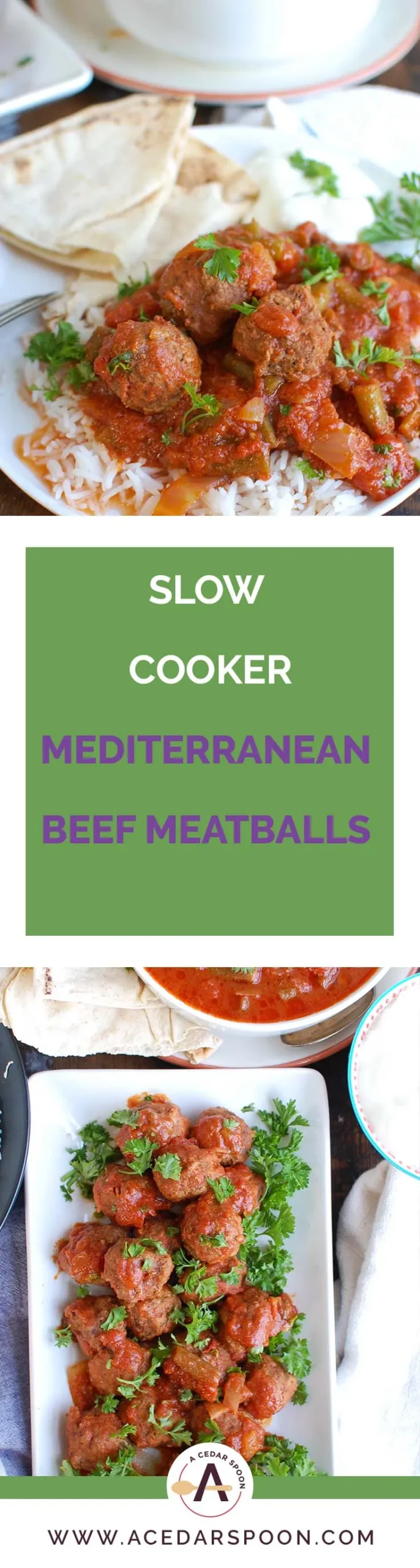 Slow Cooker Mediterranean Beef Meatballs