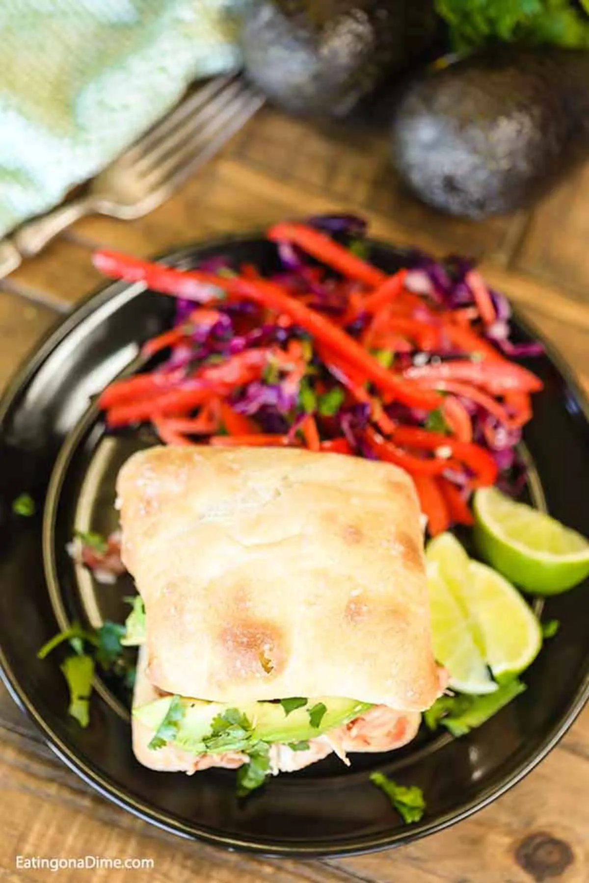 Slow Cooker Mexican Chicken Avocado Sandwich