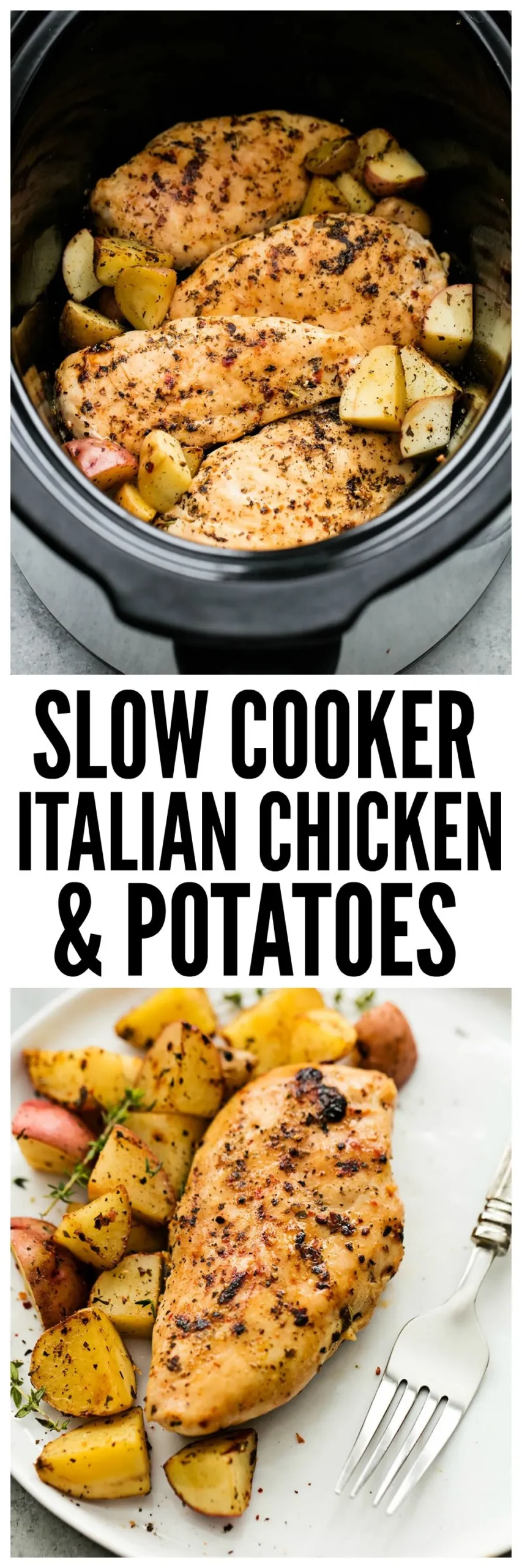 Slow Cooker Potatoes and Chicken Italian Style