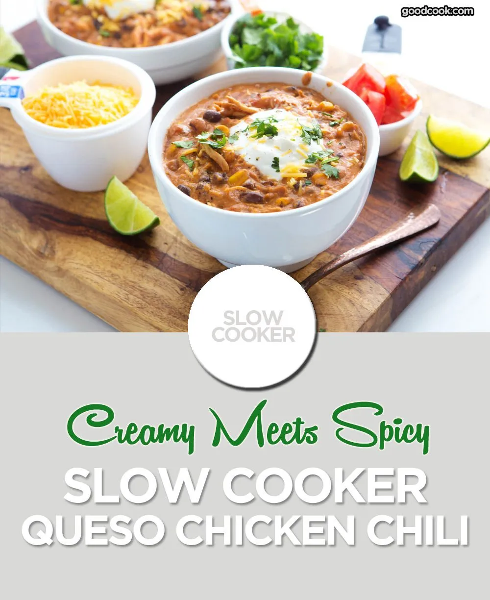 Slow Cooker Queso Chicken Chili
