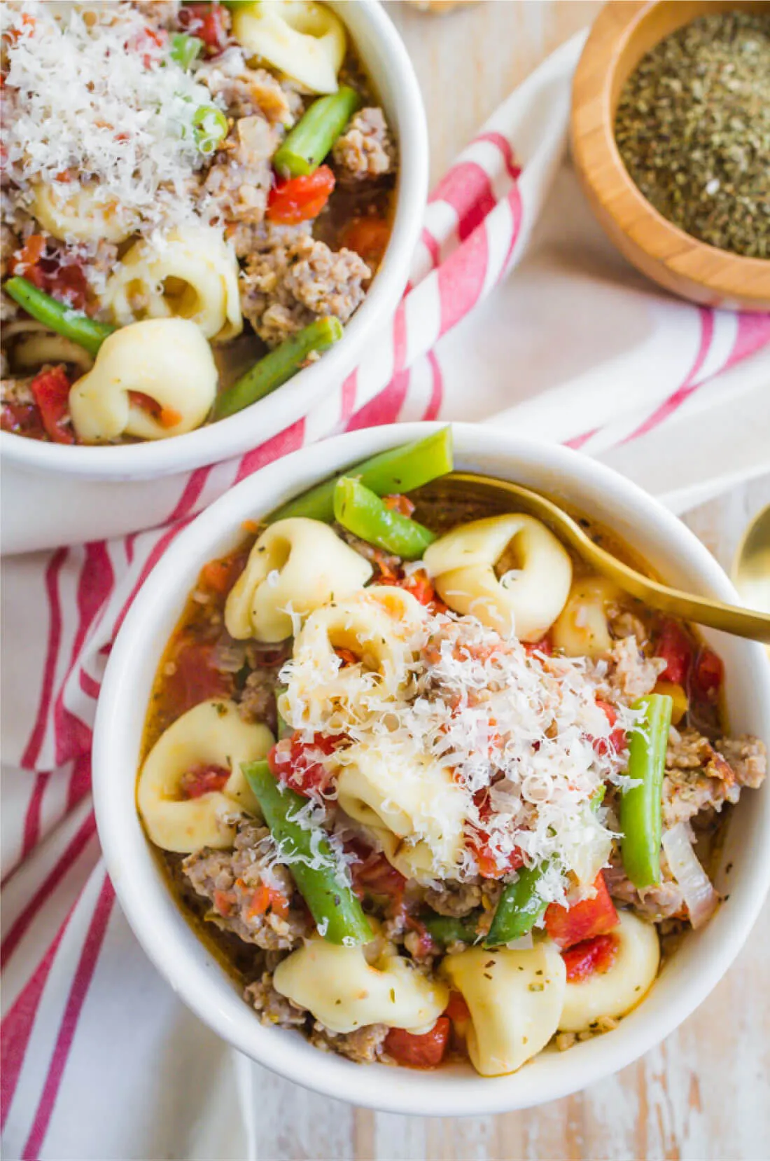 Slow Cooker Sausage Tortellini Soup Simple Creamy Goodness