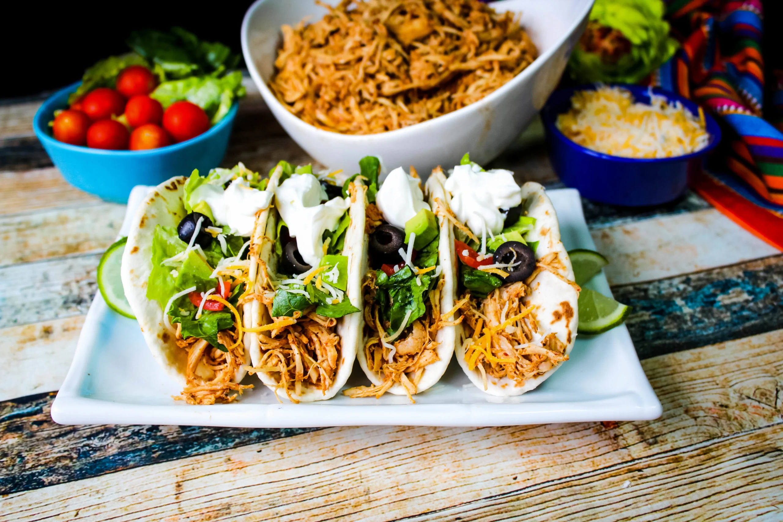 Slow Cooker Shredded Chicken Tacos
