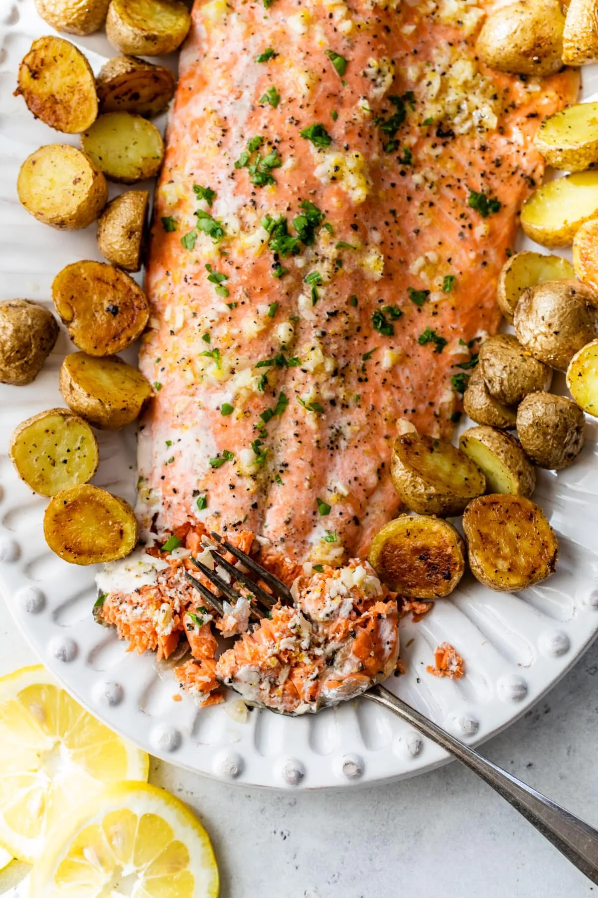Slow Roasted Salmon and Potatoes