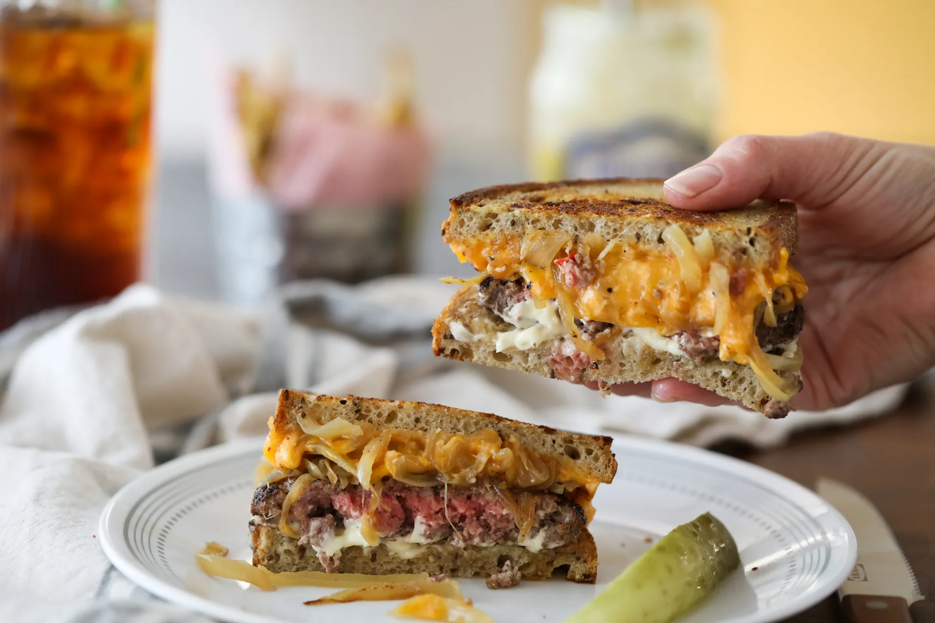 Smoked Blue Cheese Patty Melt