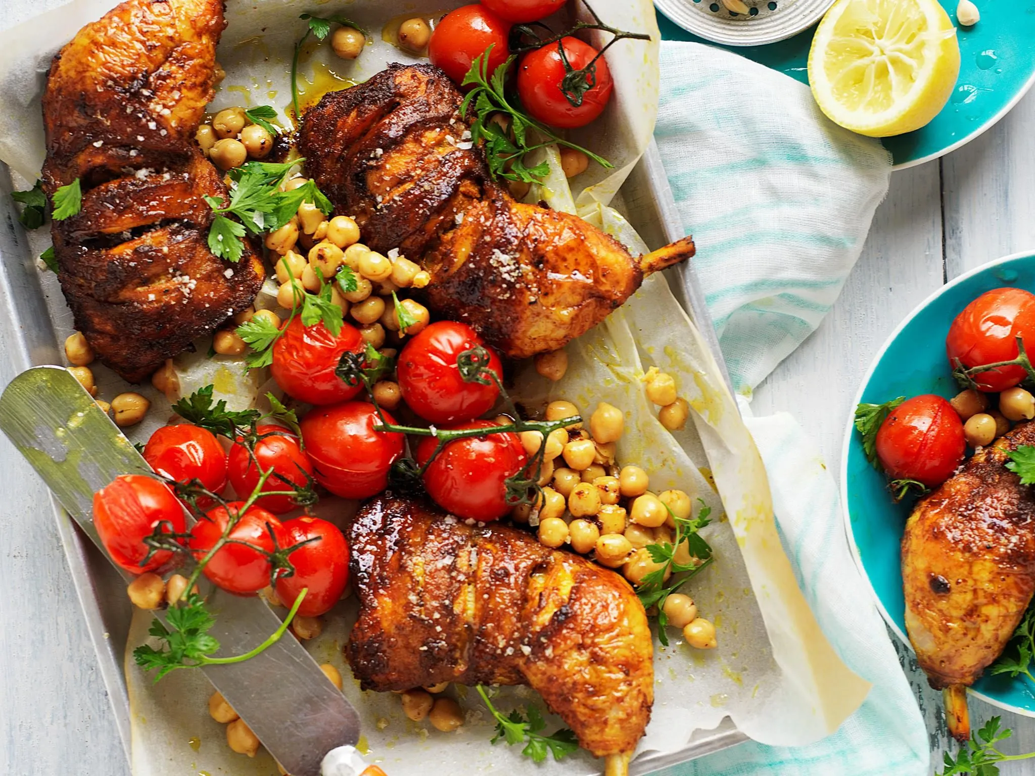 Smoked Paprika Chickpea Feta Cilantro Chicken