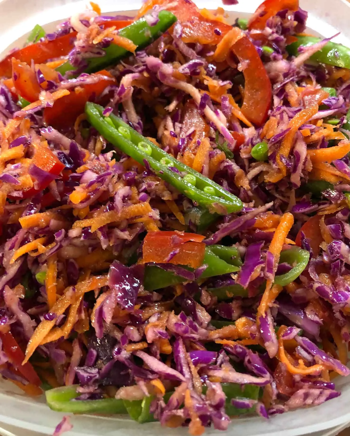 Snow Pea and Napa Cabbage Slaw