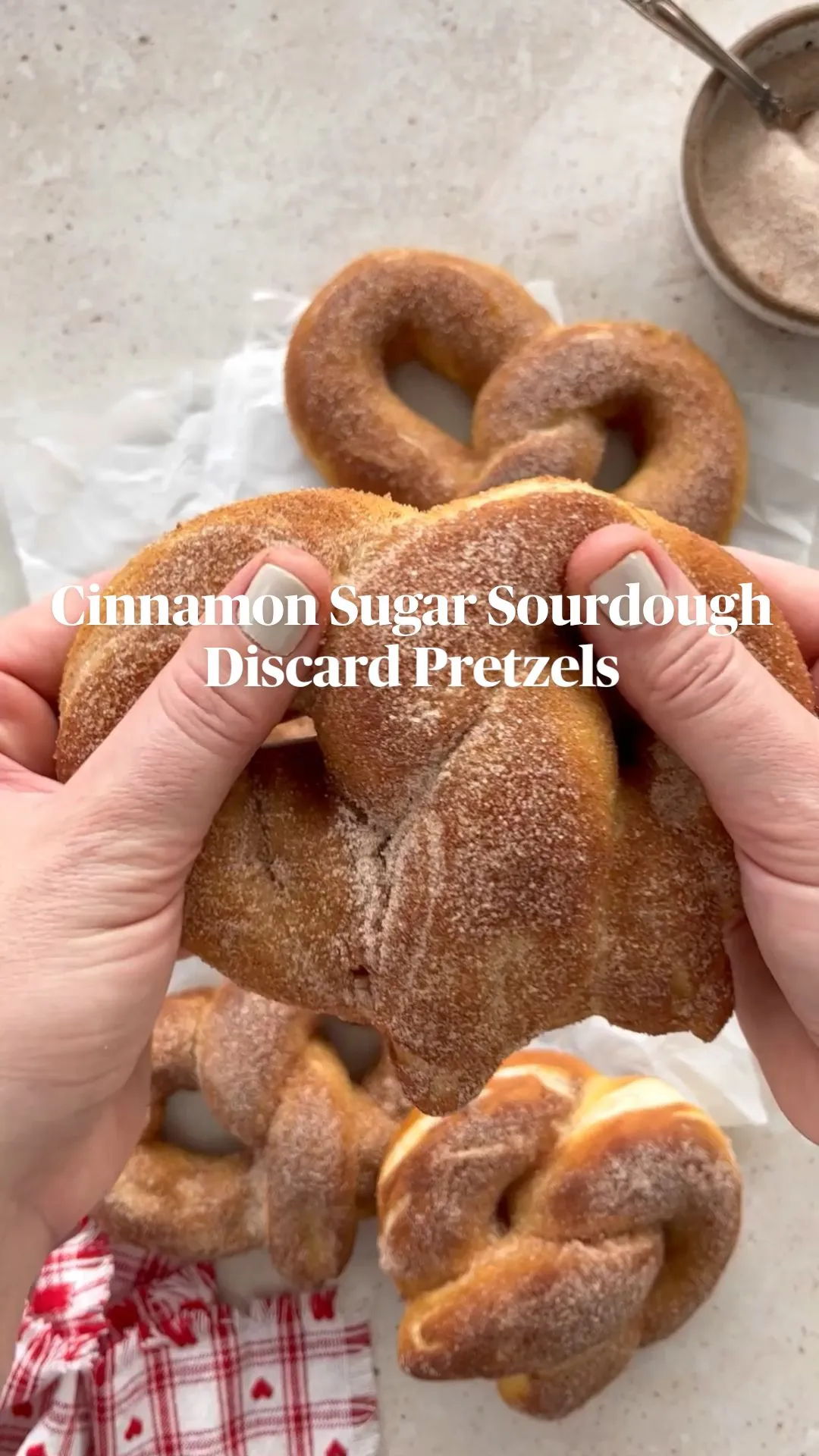 Sourdough Discard Cinnamon Sugar Pretzels