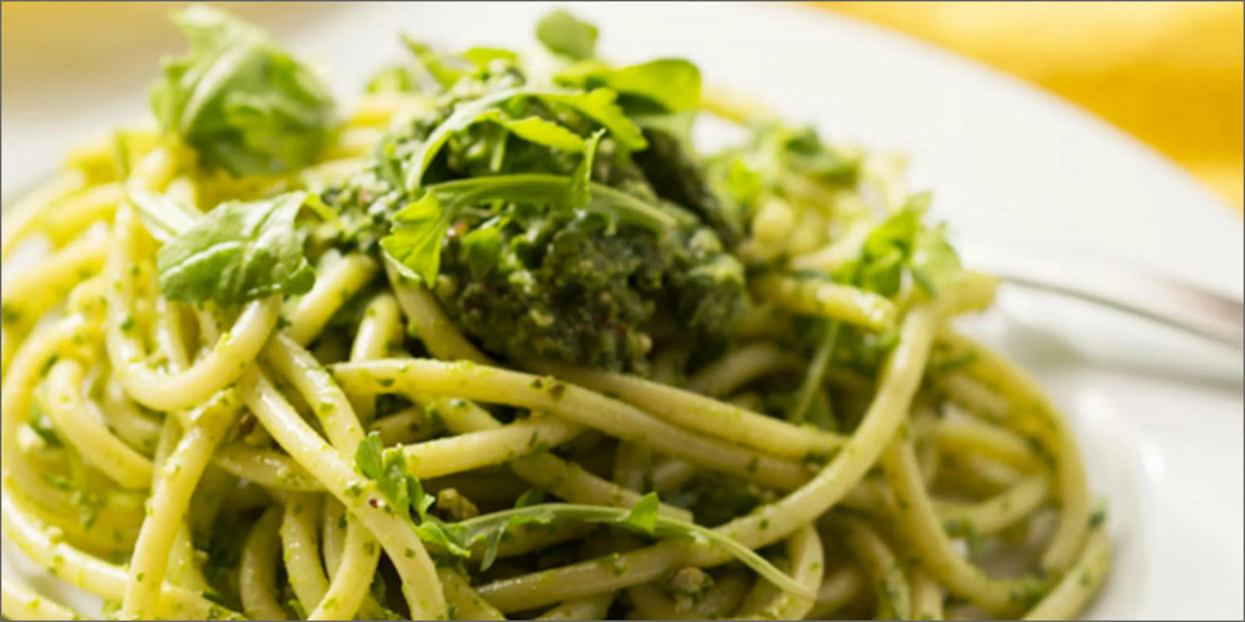 Spaghetti Arugula Almond Pesto