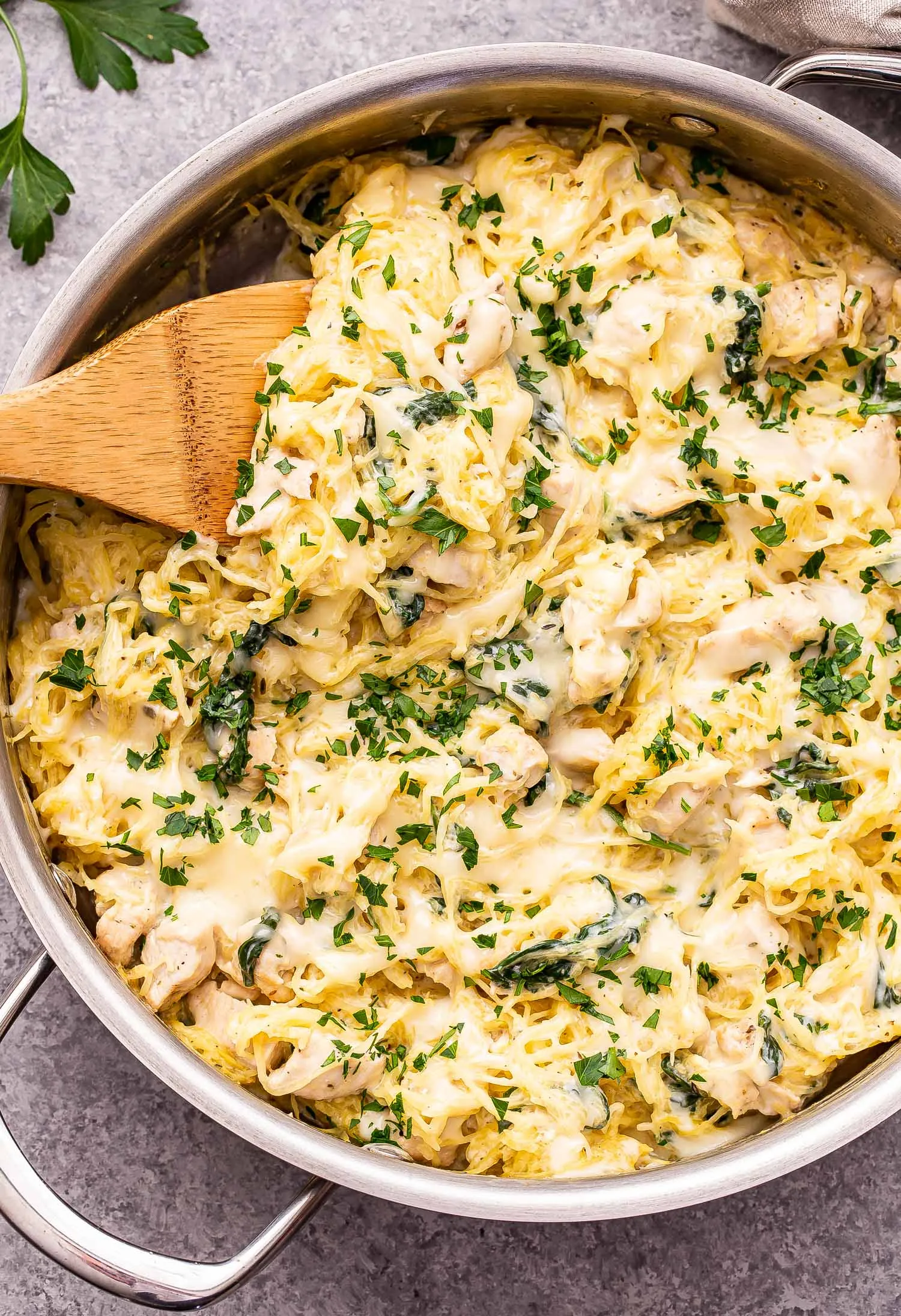 Spaghetti Squash Spinach Sauce