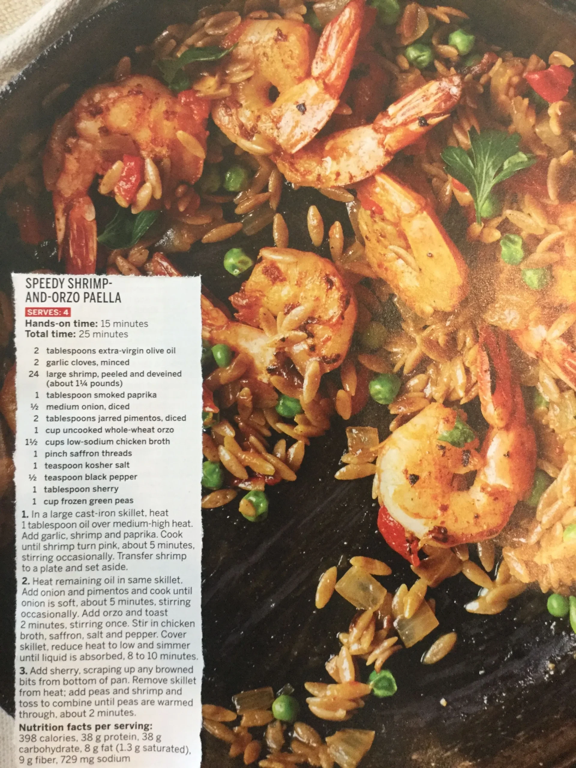 Speedy Shrimp and Orzo Paella