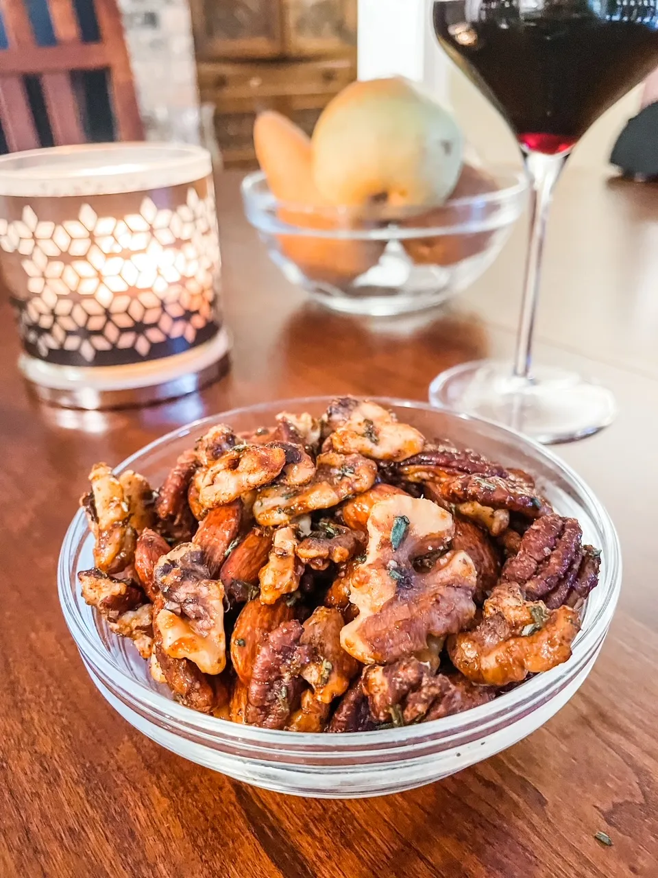 Spiced Nuts with Maple and Rosemary