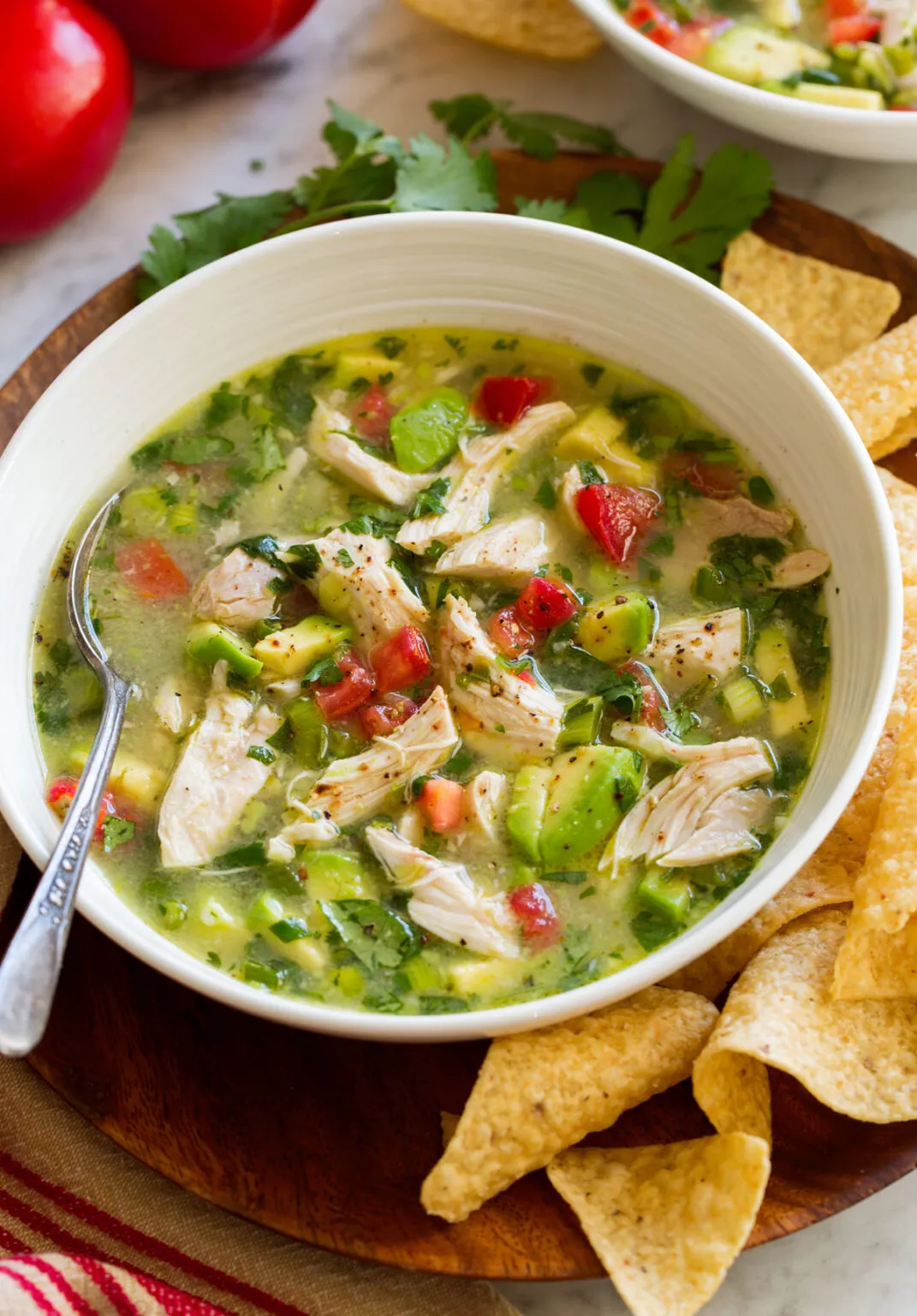 Spicy Chicken Avocado Soup for Two