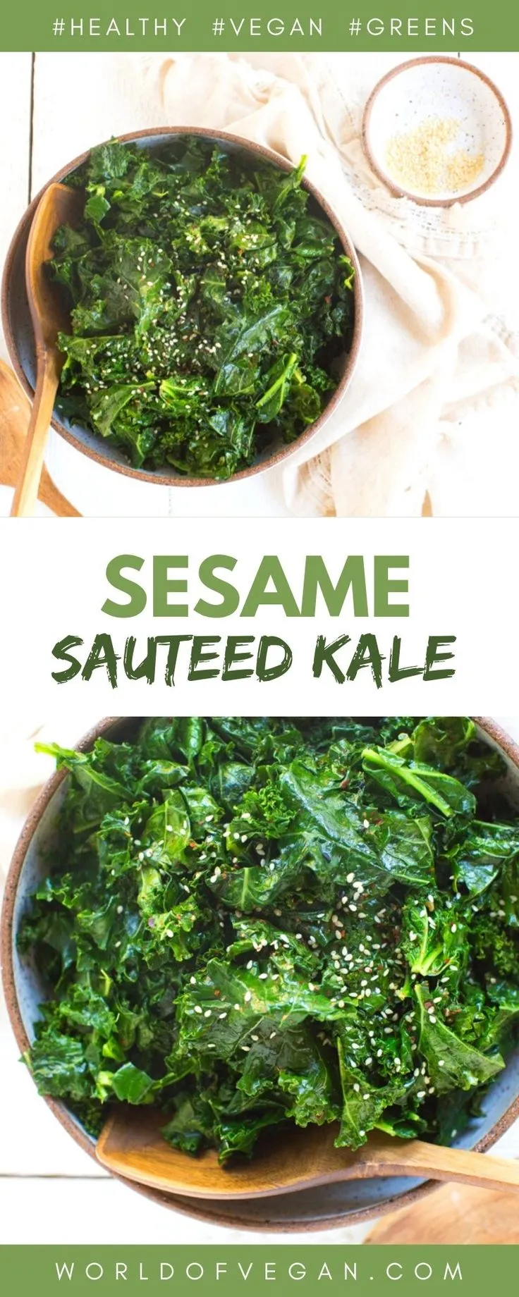 Spicy Garlic Sesame Sautéed Kale