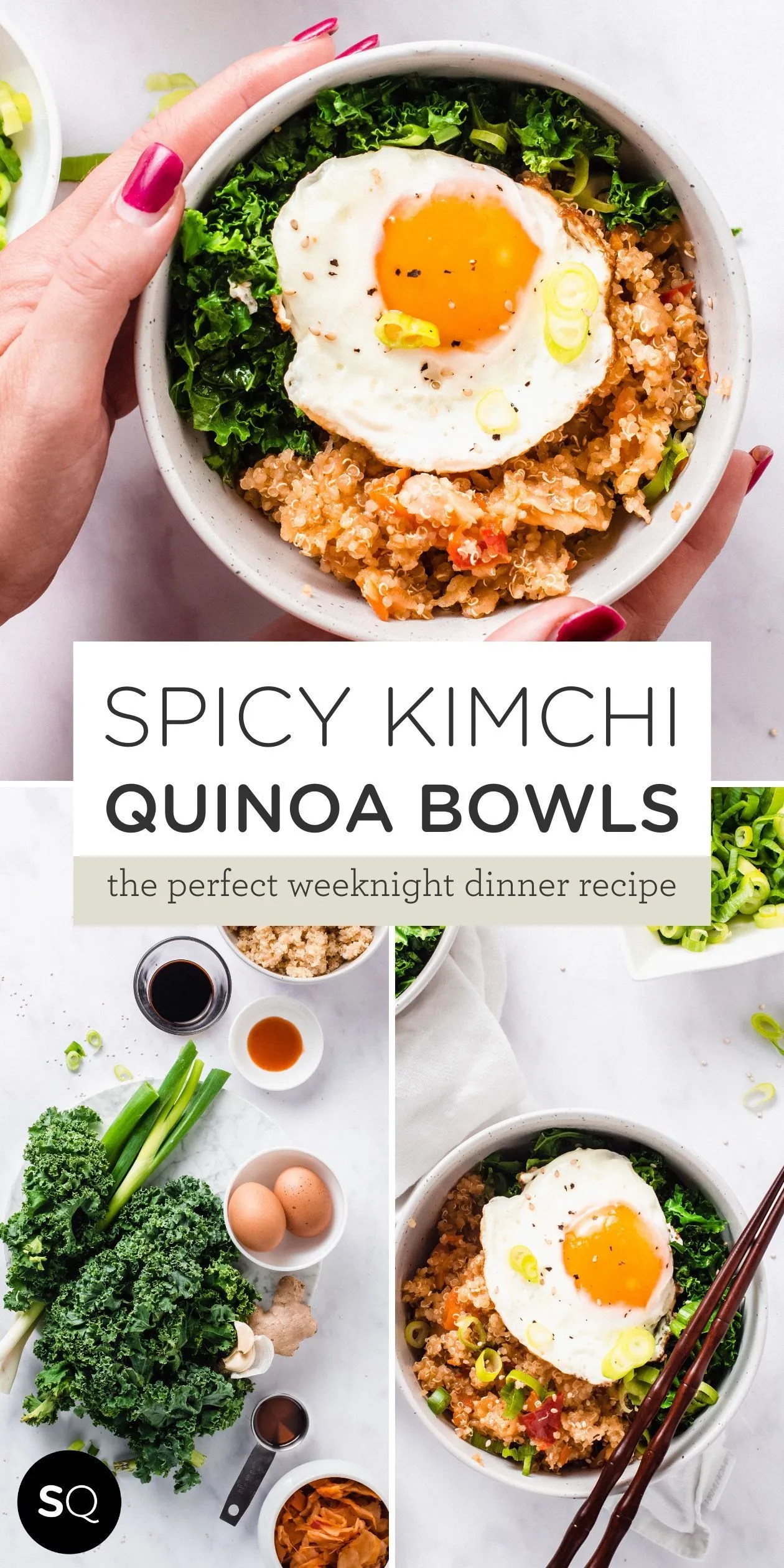 Spicy Quinoa Kimchi Bowls