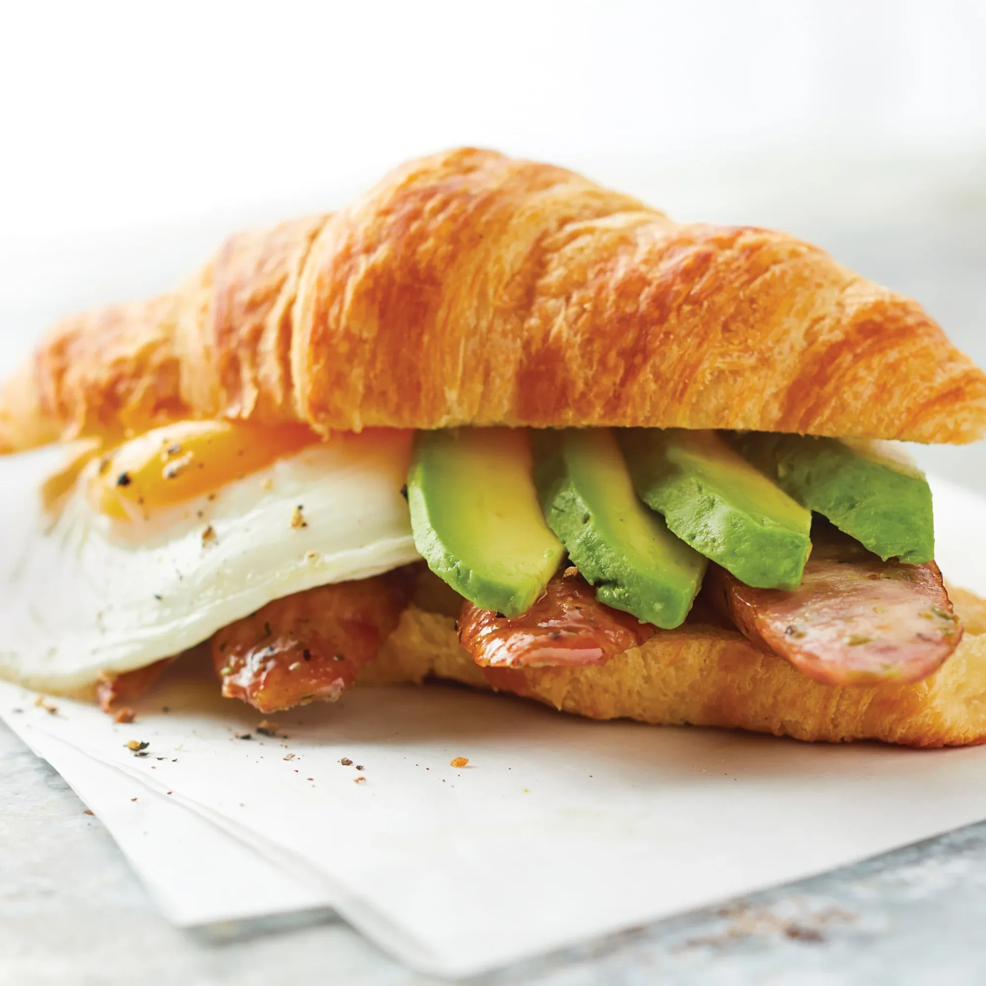 Spicy Sausage Croissant Breakfast Sandwich