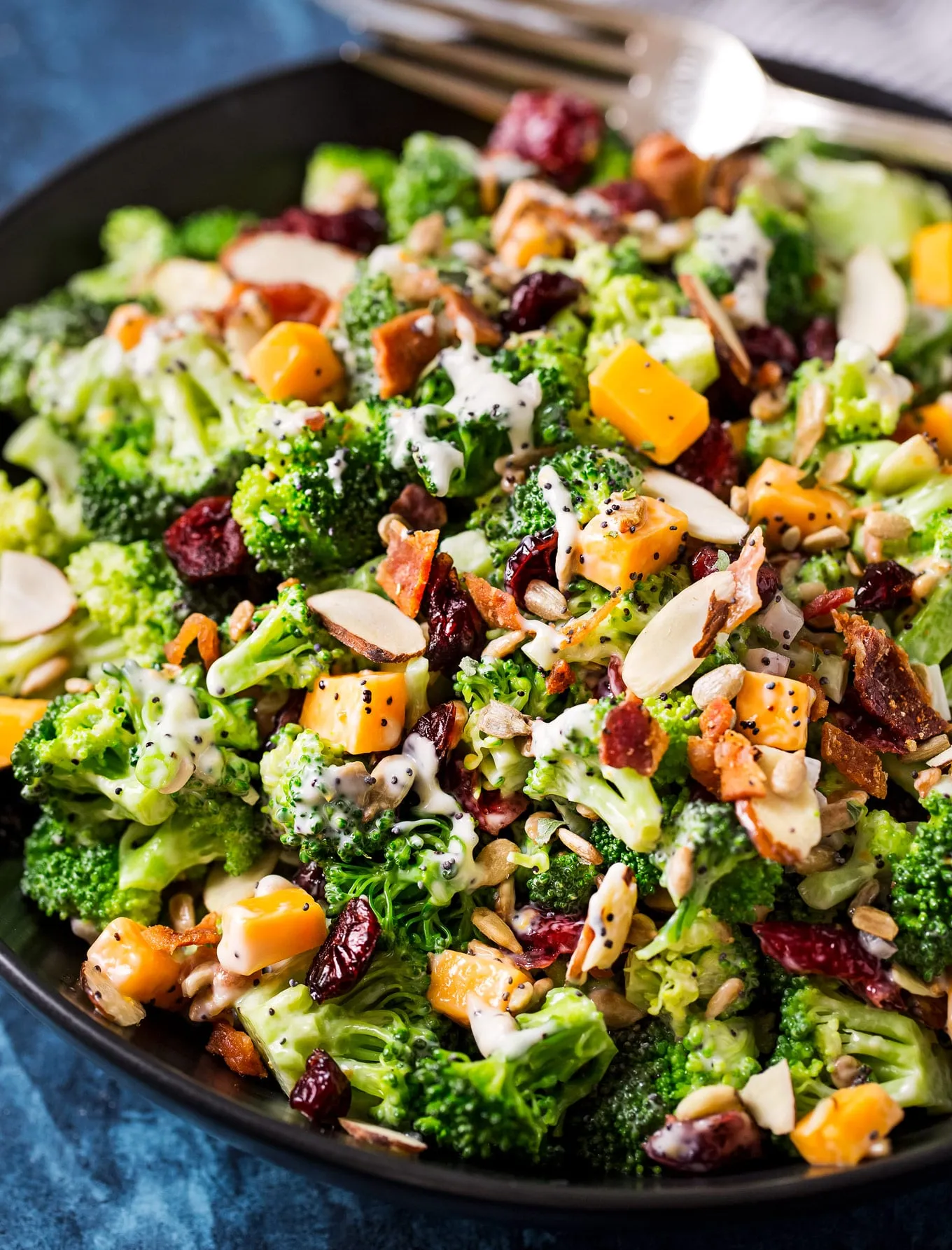 Spinach Broccoli Salad with Bacon