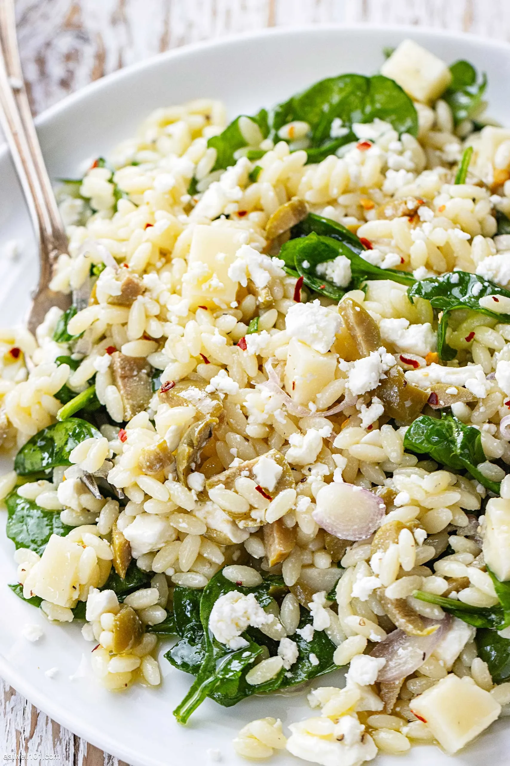 Spinach Orzo Salad with White Beans