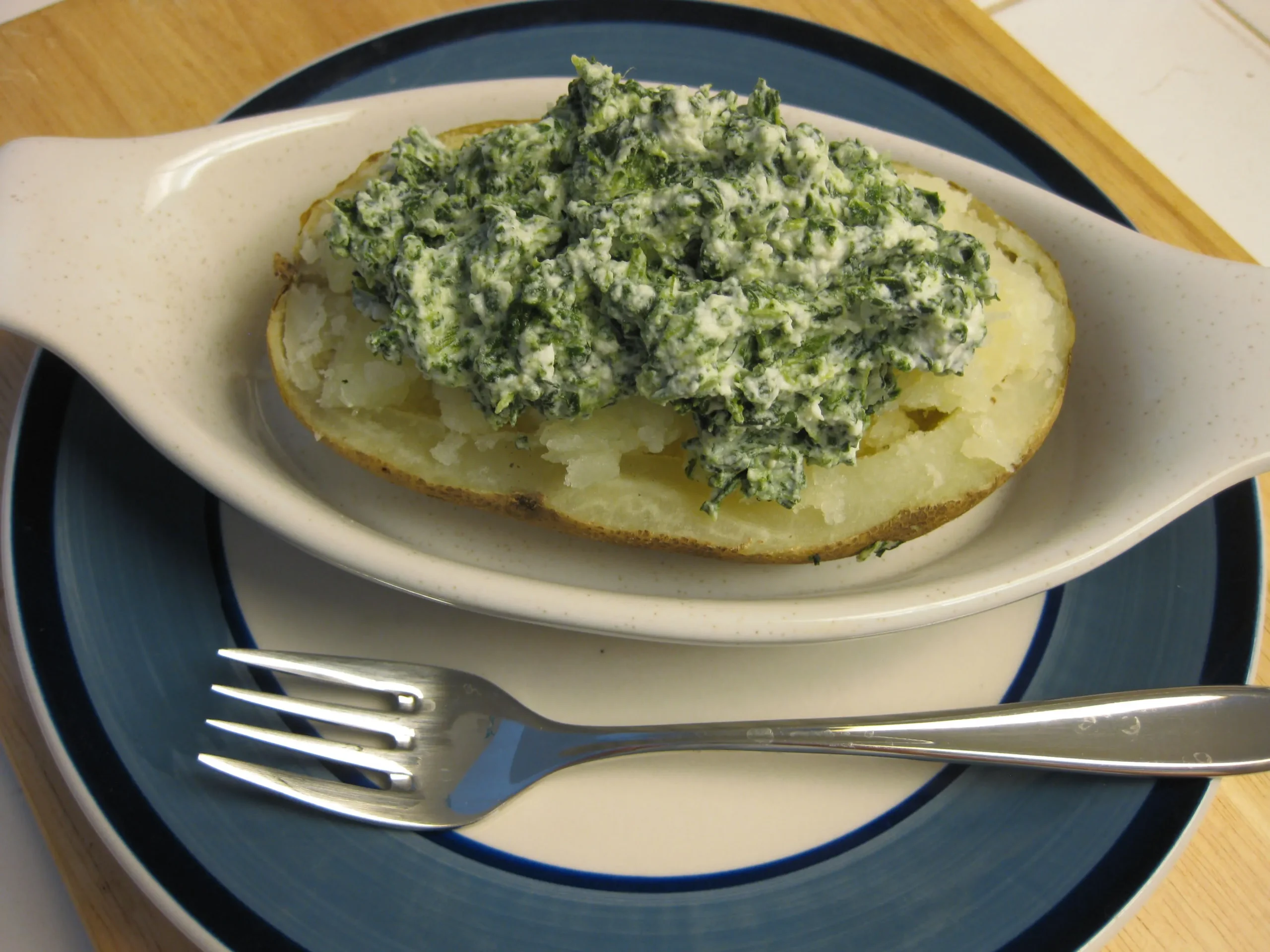 Spinach Ricotta Stuffed Potato