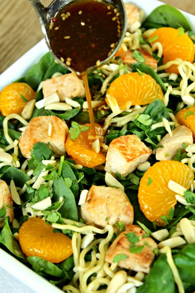 Spinach Salad with Asian Salad Dressing