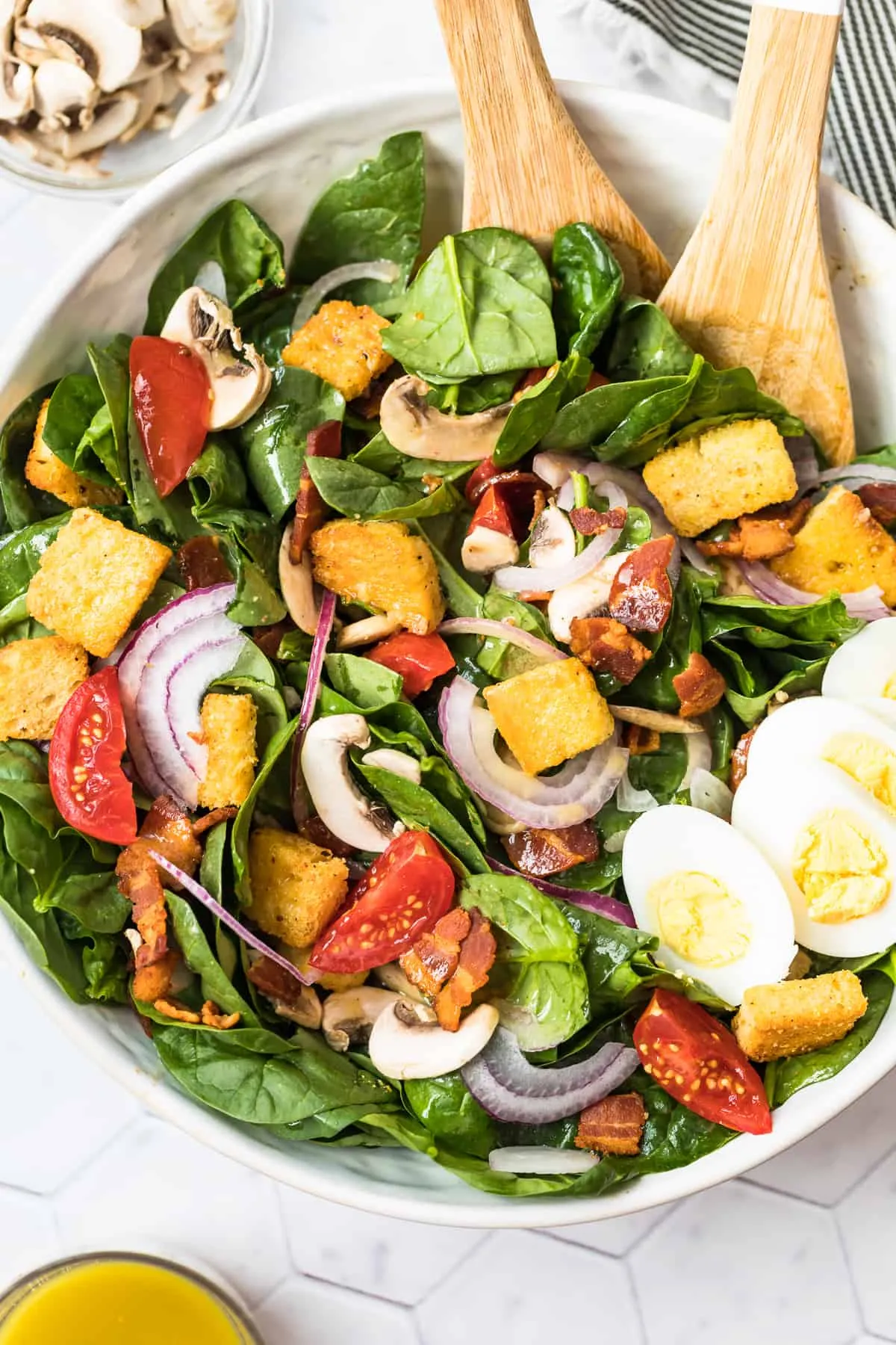 Spinach Salad with Bacon Dressing