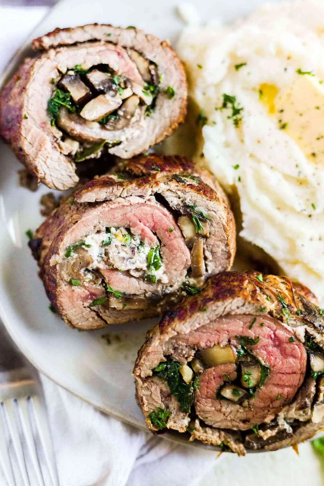 Spinach and Bleu Stuffed Flank Steak