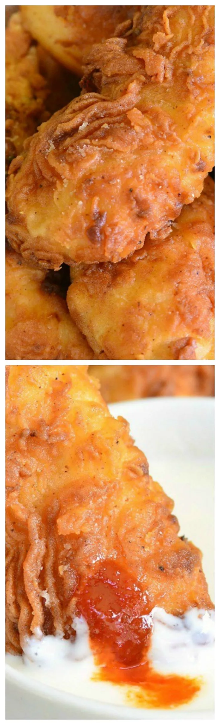 Sriracha Crispy Chicken Tenders with Honey Dipping Sauce