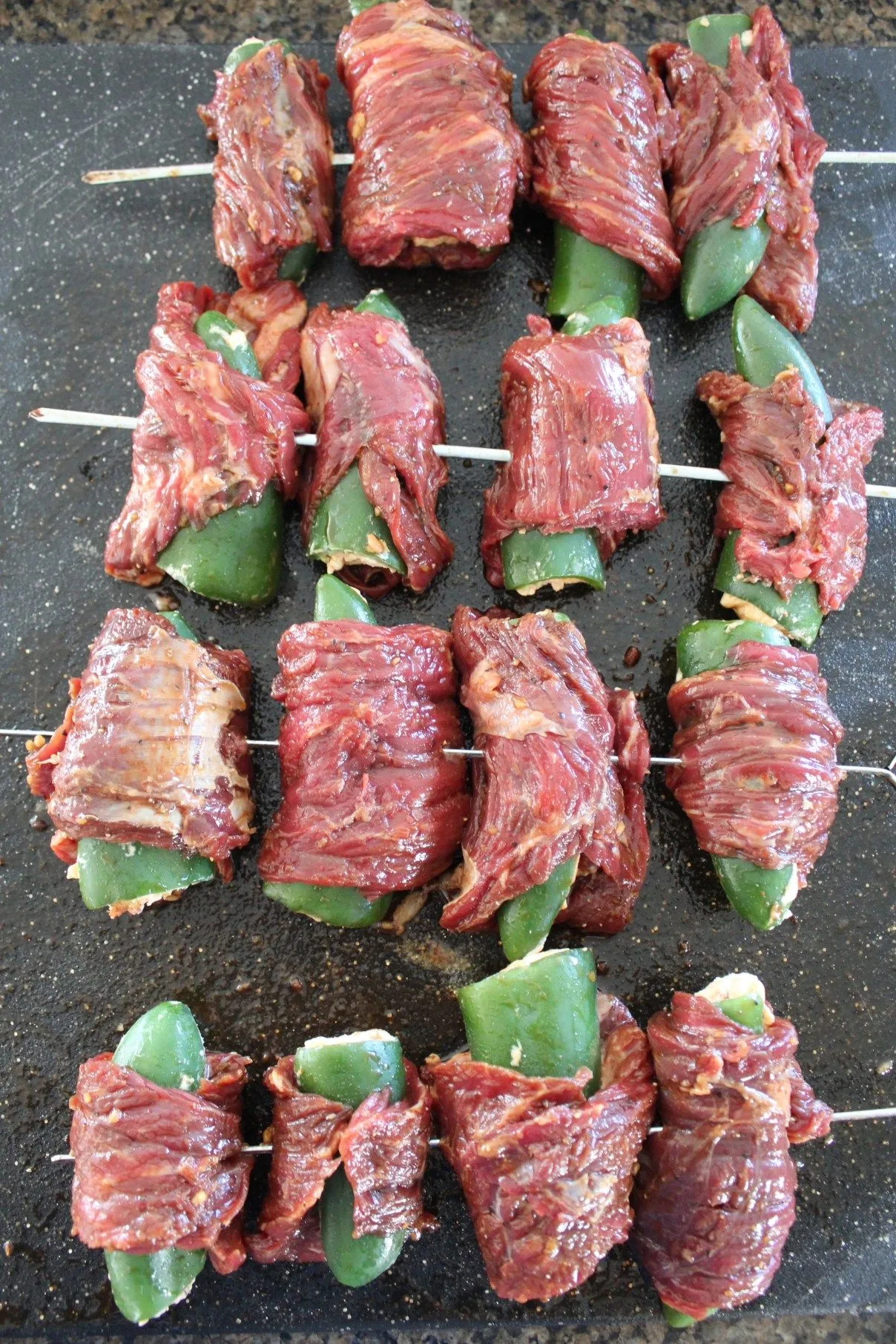 Sriracha Steak Wrapped Jalapeno Poppers
