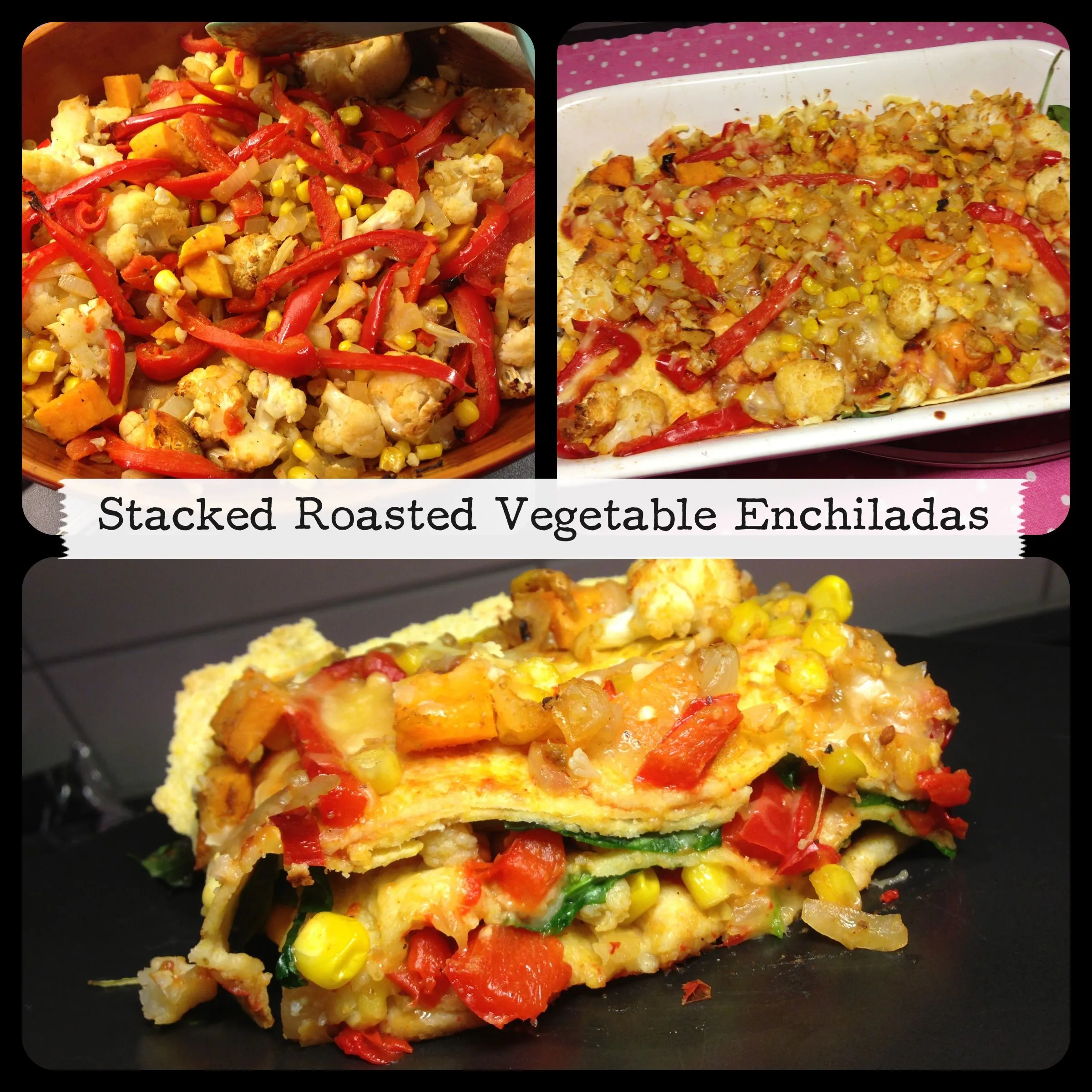 Stacked Roasted Vegetable Enchiladas