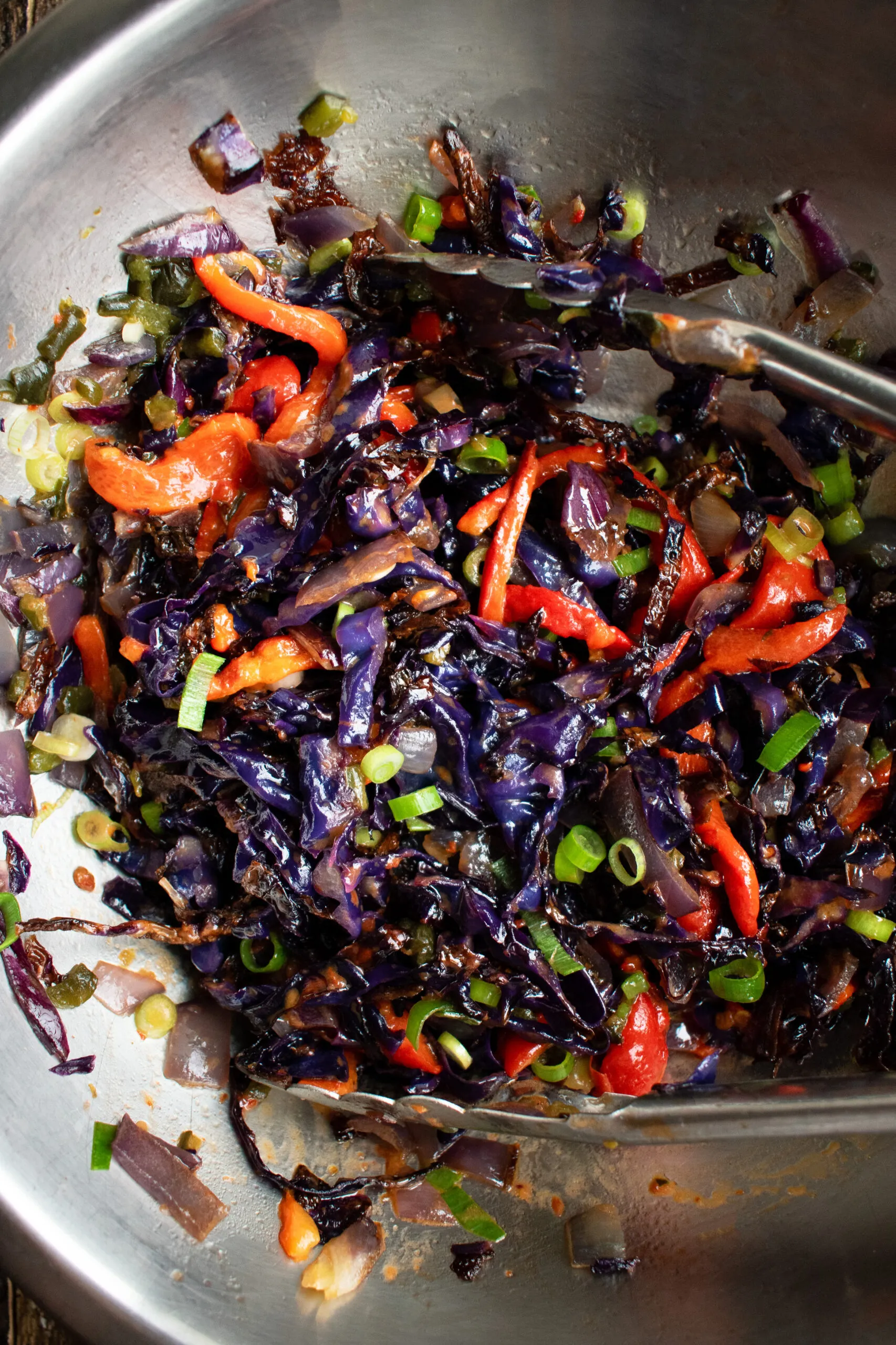 Steak Tacos with Chipotle Sauce Roasted Cabbage Slaw