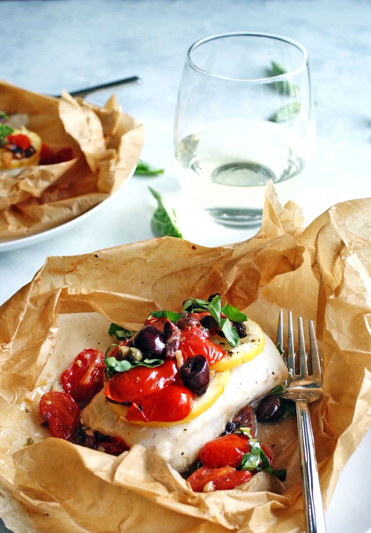 Steamed Mediterranean Fish Parcels