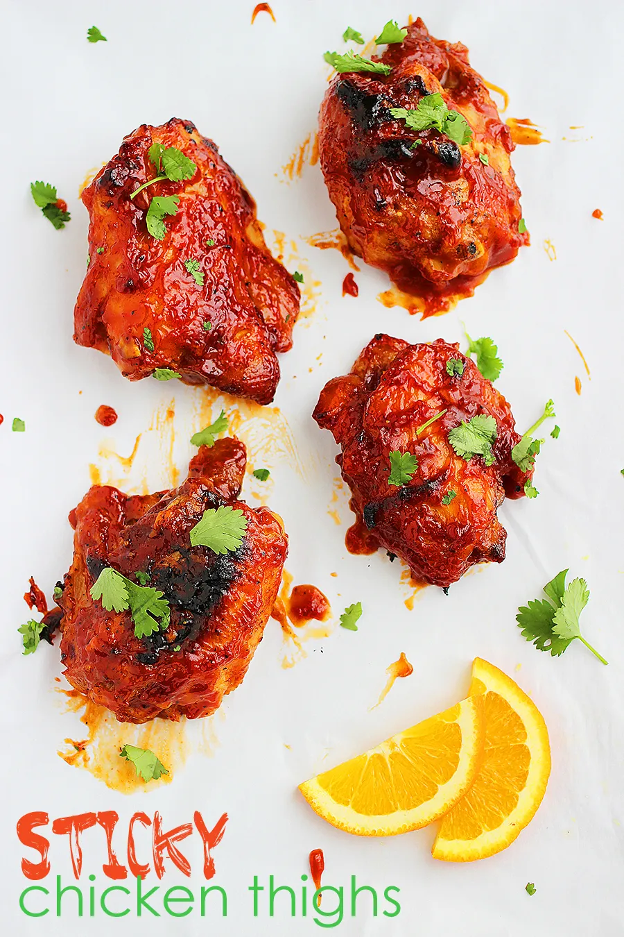 Sticky Orange Chicken Thighs