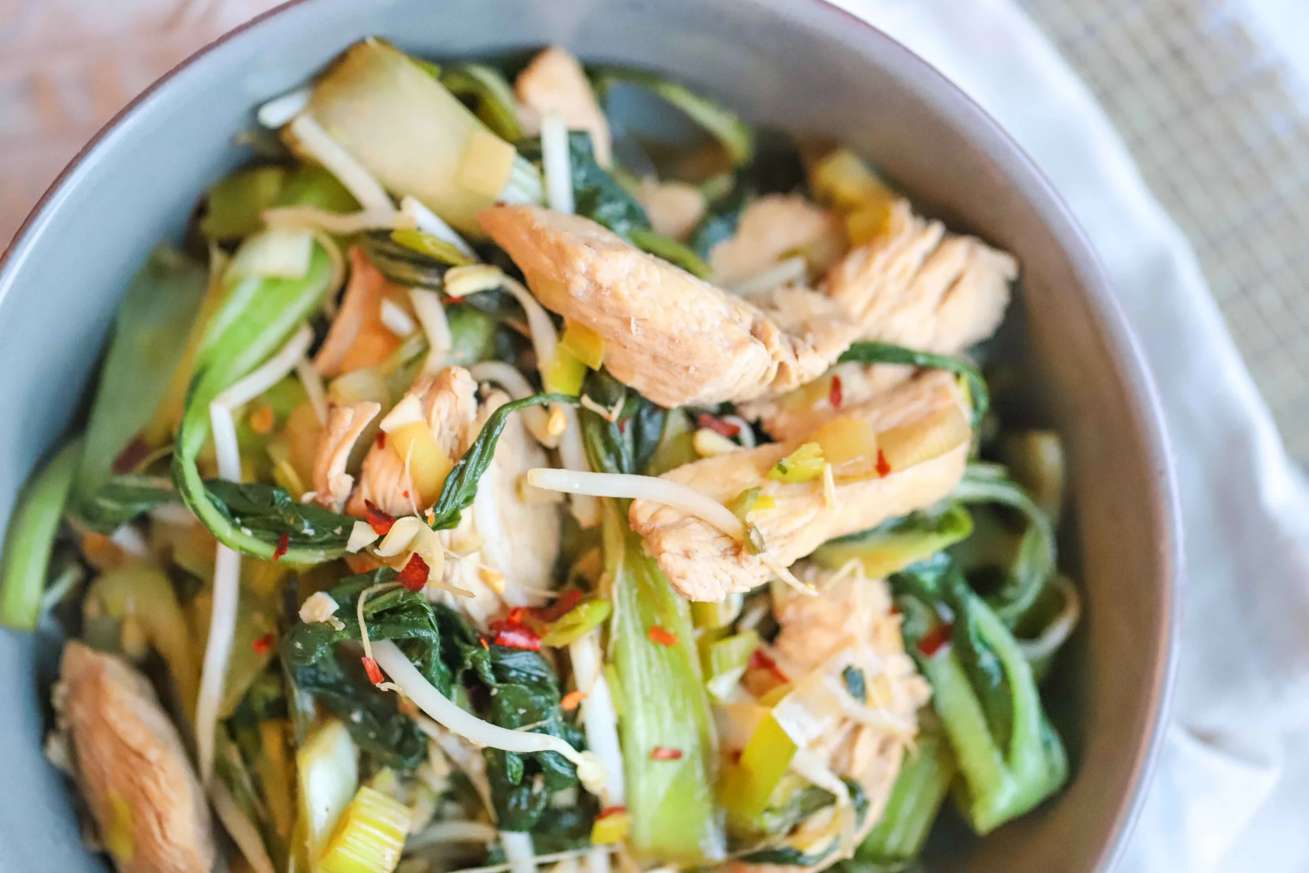 Stir Fried Chicken with Bok Choy