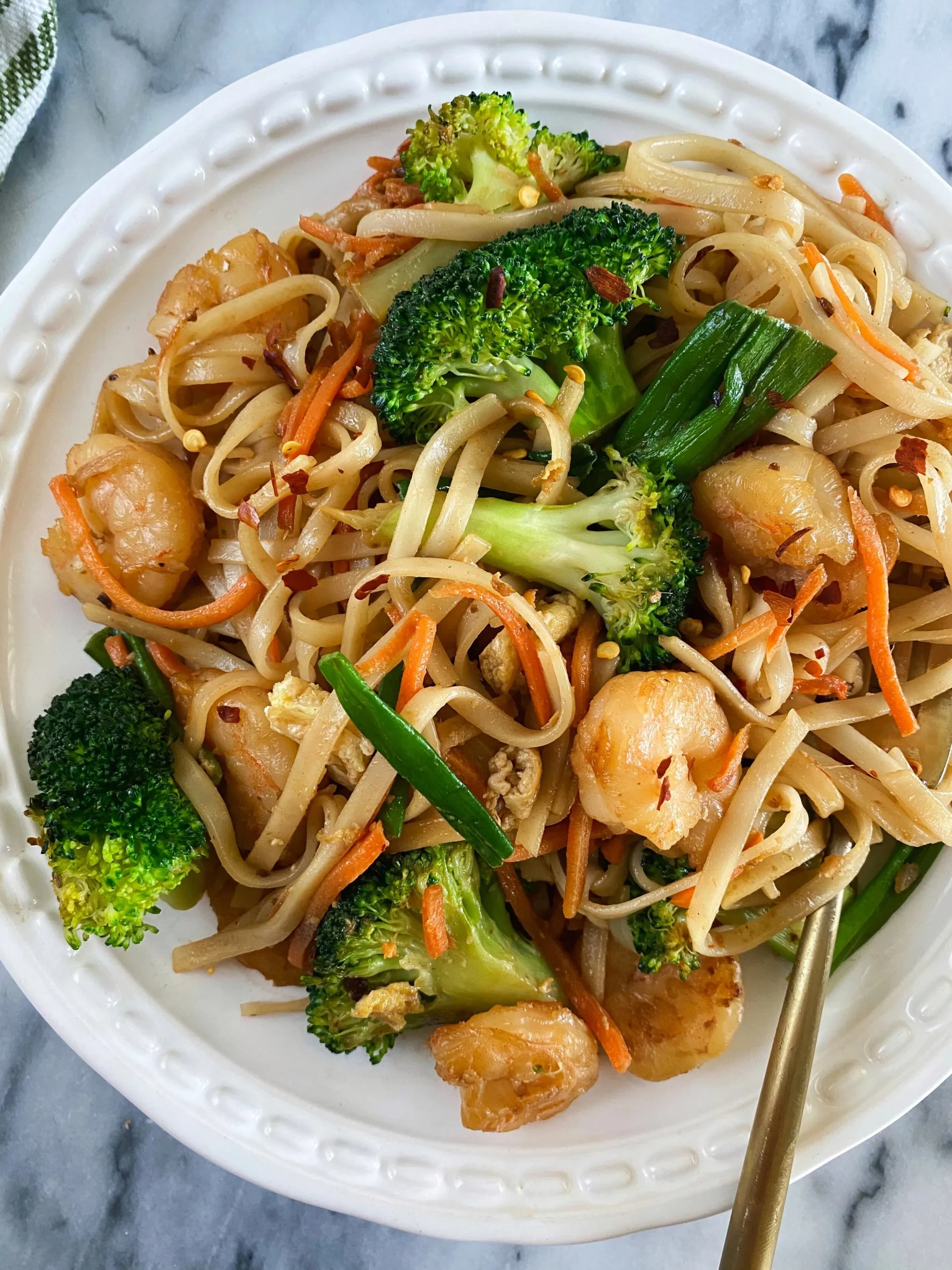 Stir Fried Rice Noodles with Shrimp