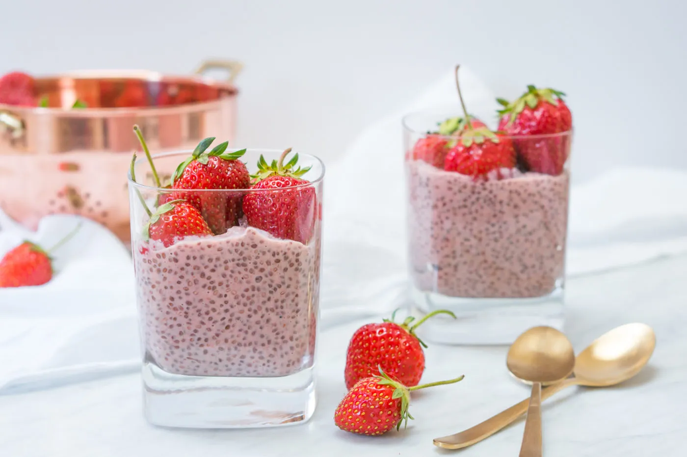 Strawberries n Cream Chia Breakfast Pudding