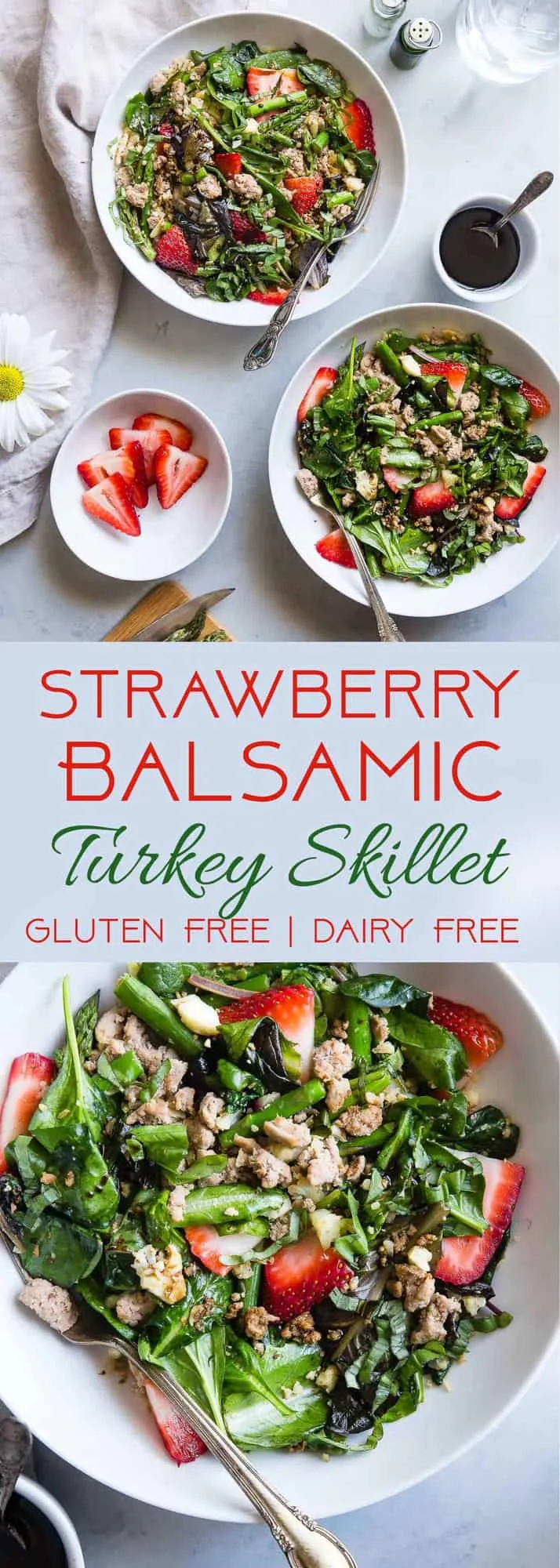 Strawberry Balsamic Paleo Cauliflower Rice Ground Turkey Skillet