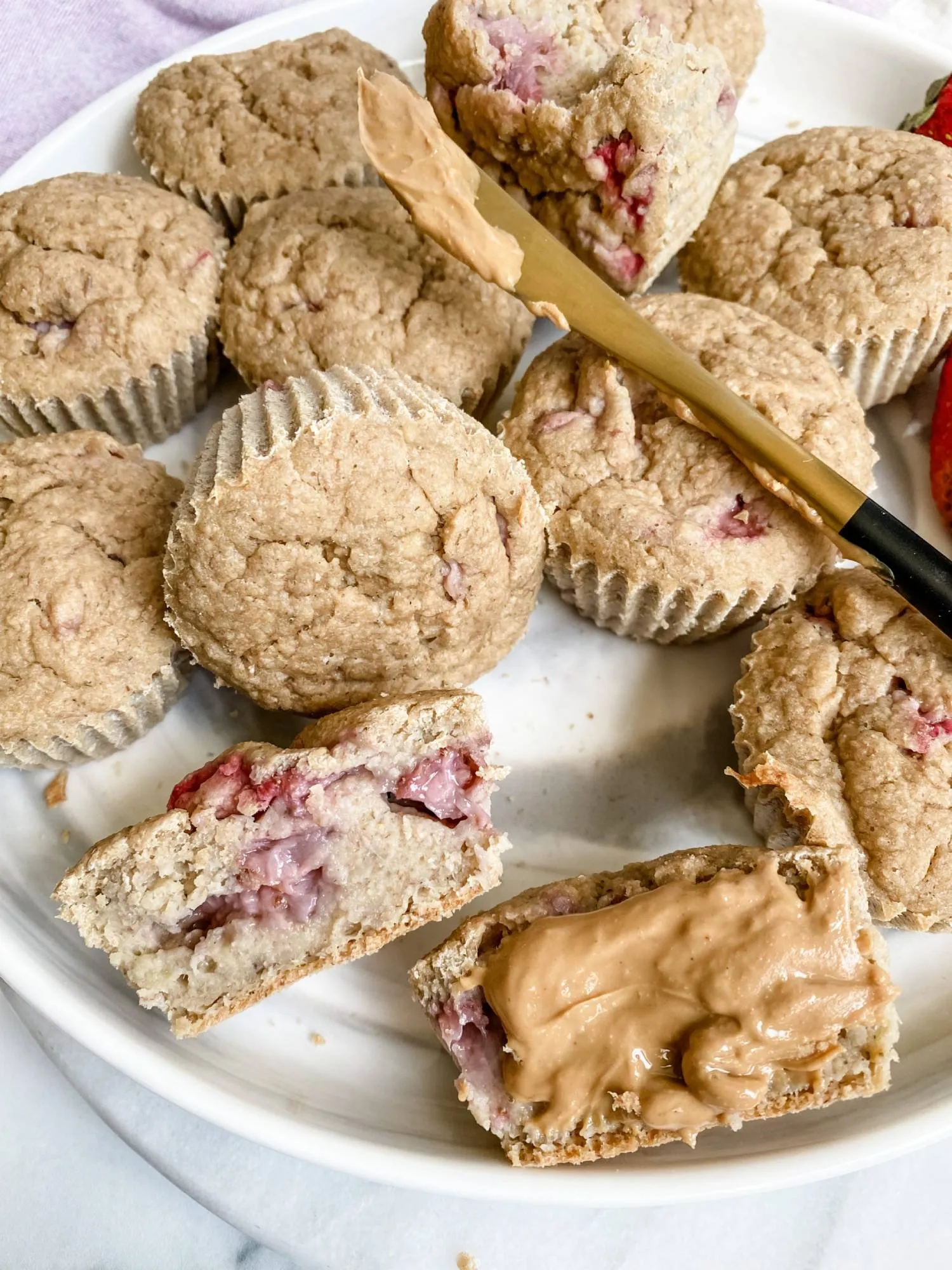 Strawberry Banana Oatmeal Muffins