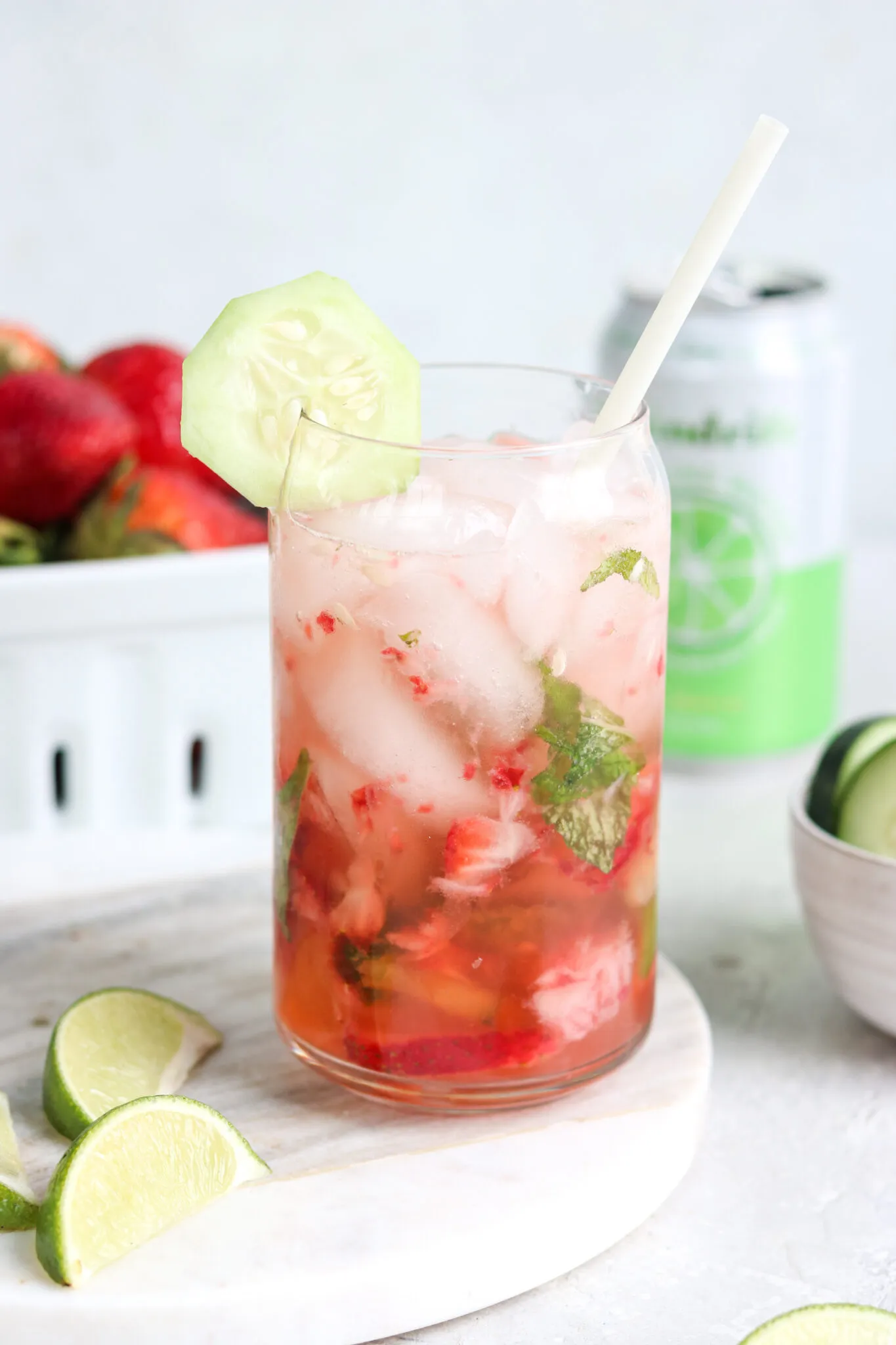 Strawberry Cucumber Mojito Mocktail