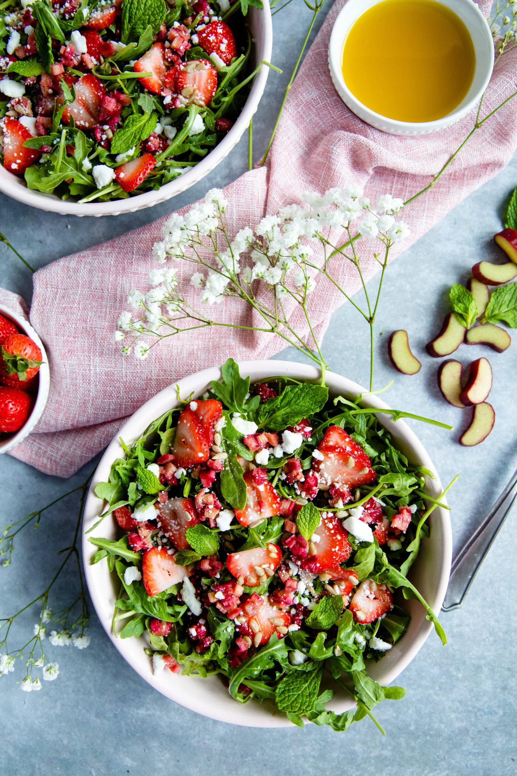 Strawberry Salad with Rhubarb Dressing