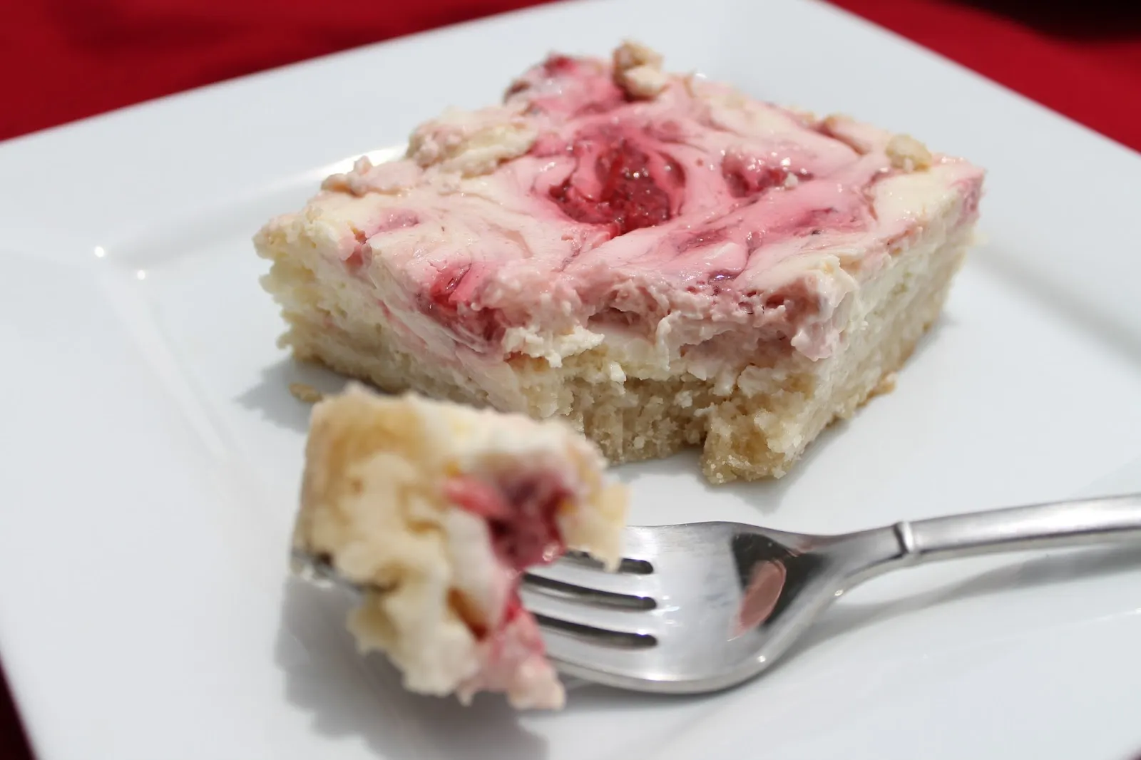 Strawberry Swirl Cheesecake Shortbread Bars