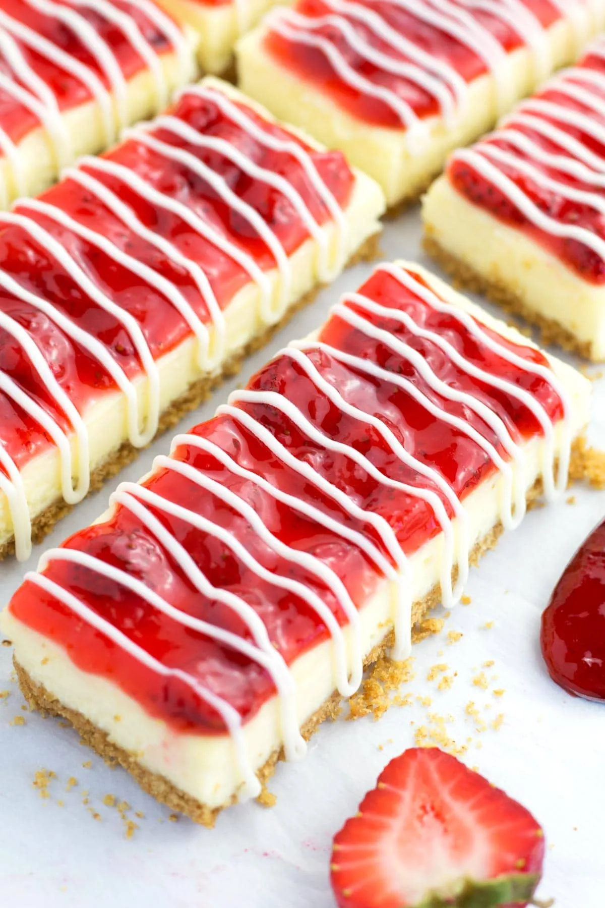 Strawberry White Chocolate Cheesecake Bars