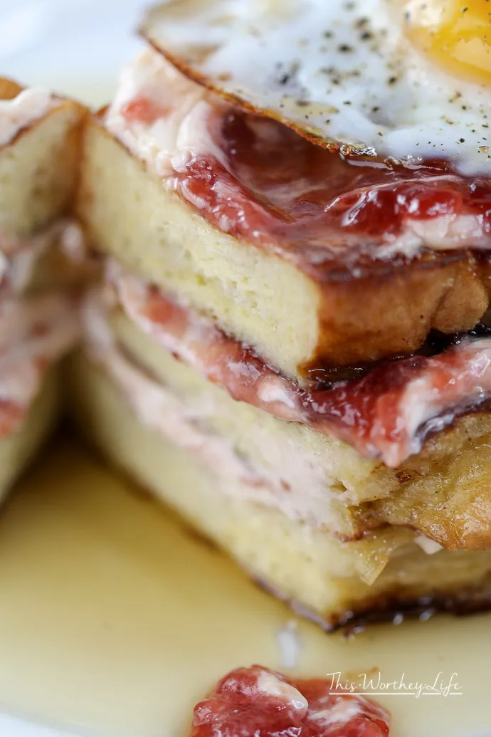 Stuffed French Toast Strawberry Champagne Jam