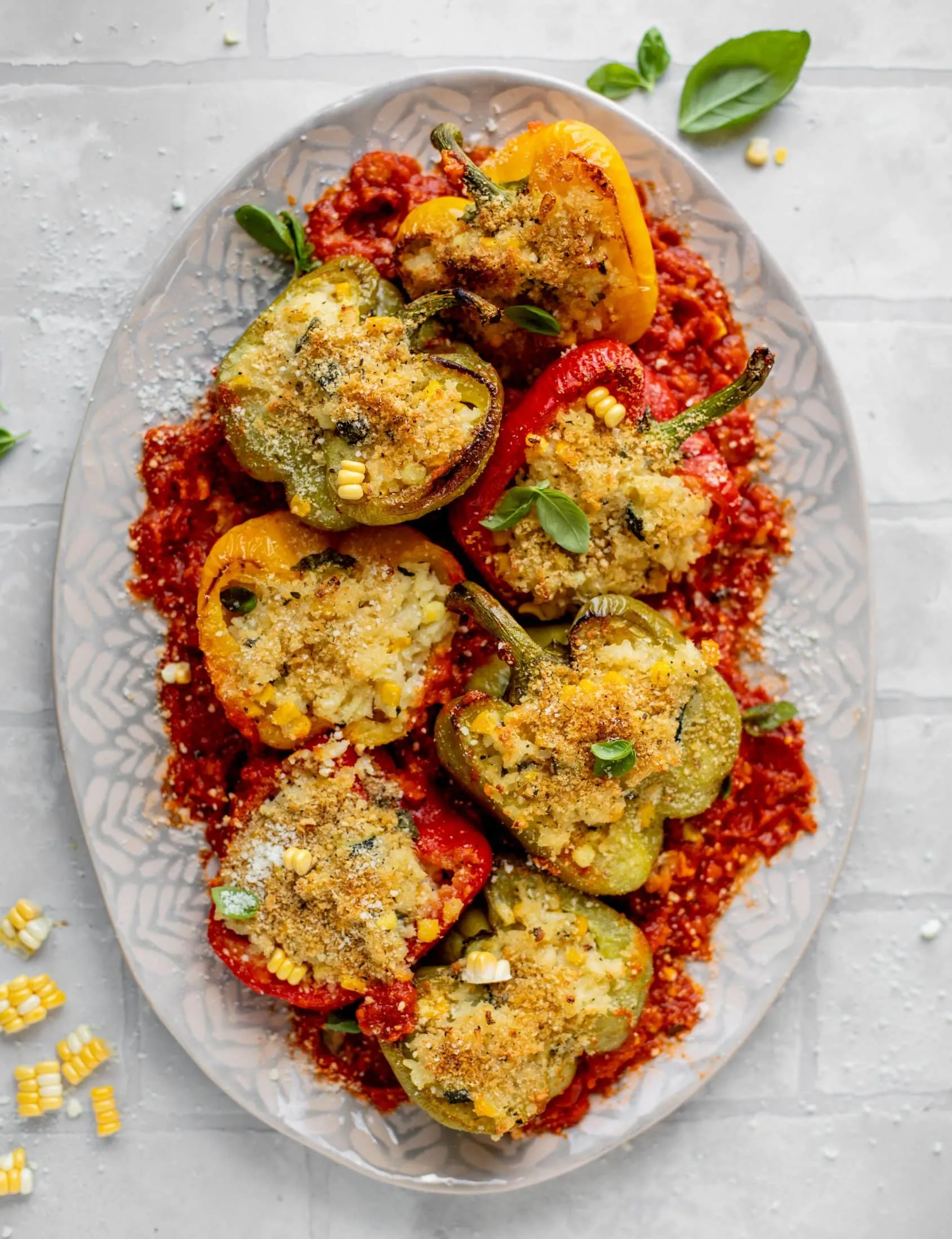 Stuffed Peppers with Vegetable Risotto