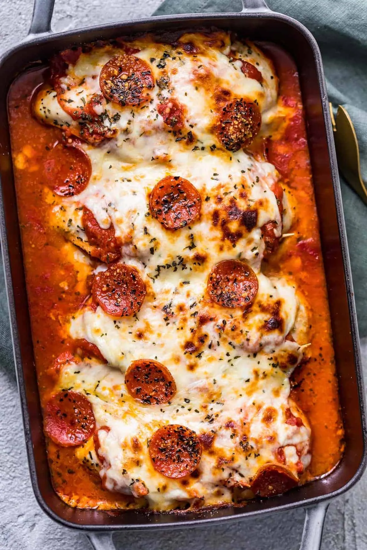 Stuffed Pizza Chicken Bake