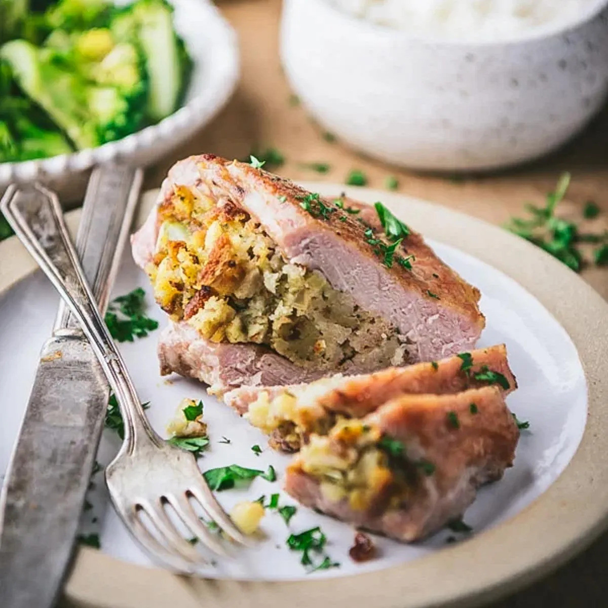 Stuffed Pork Sirloin Chops