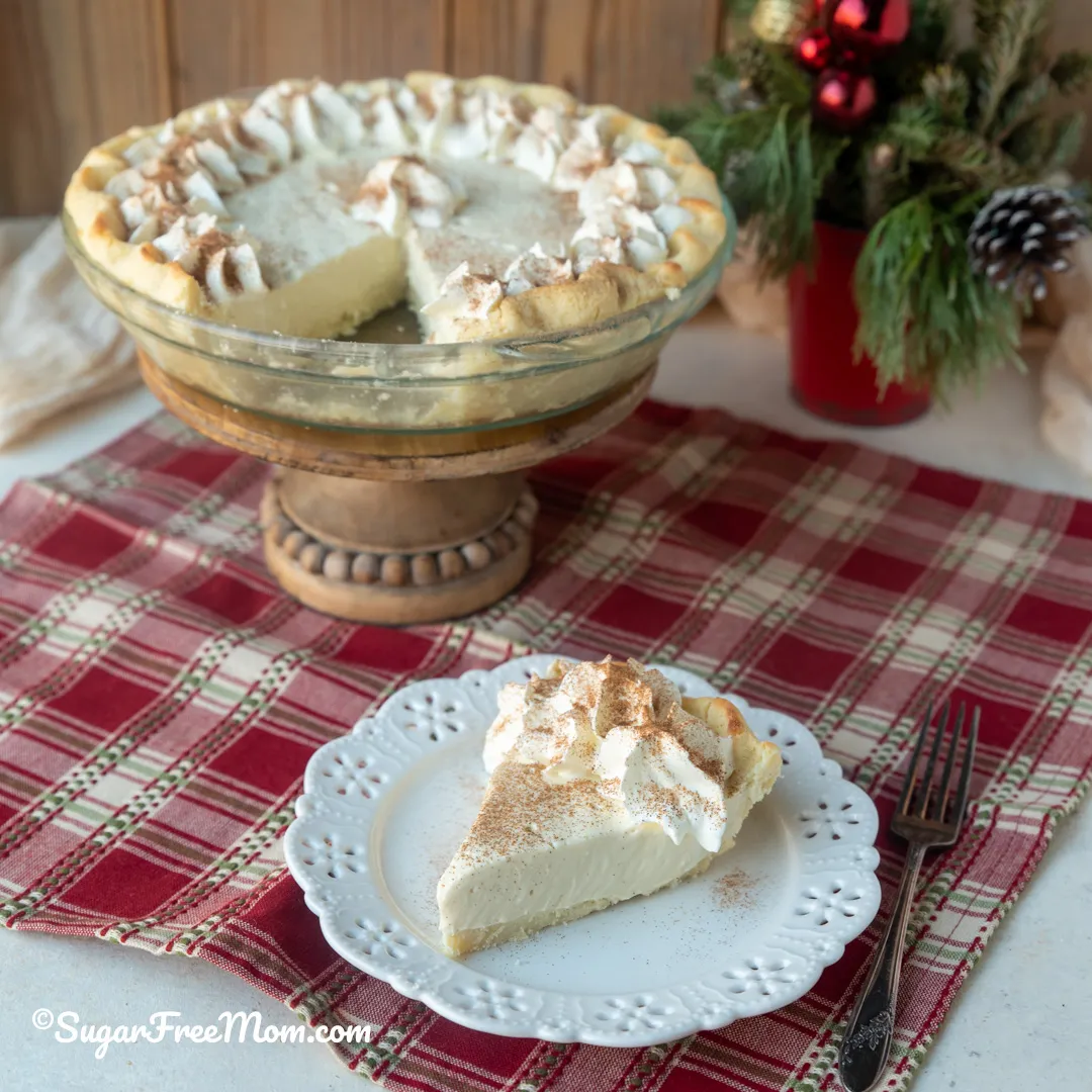 Sugar Free Keto Eggnog Pie Low Carb Gluten Free Nut Free