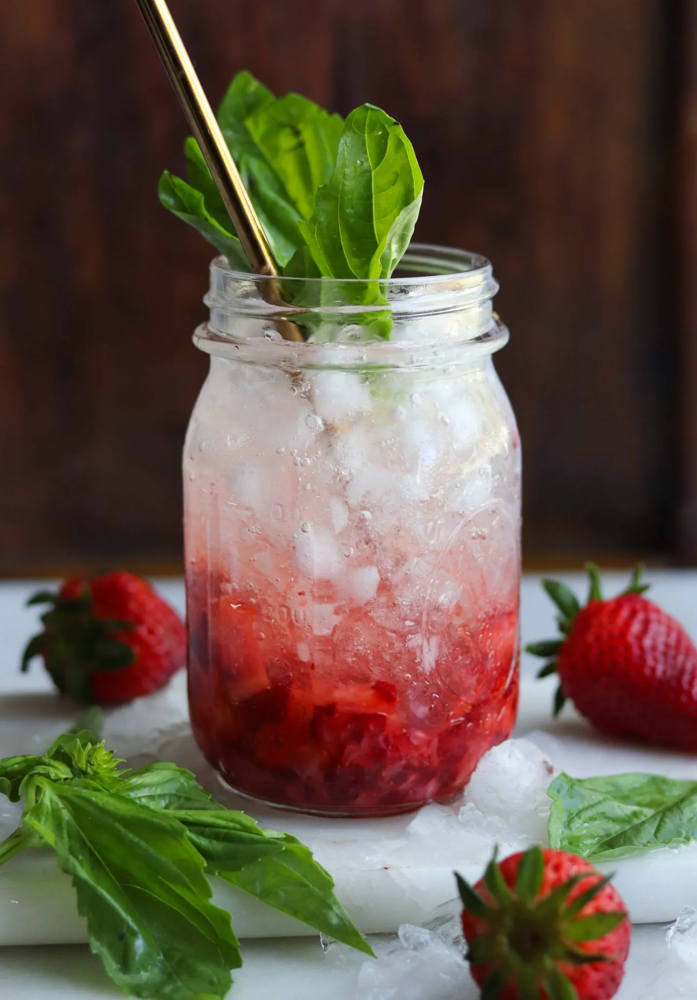 Sugar Free Strawberry Smash Cocktail
