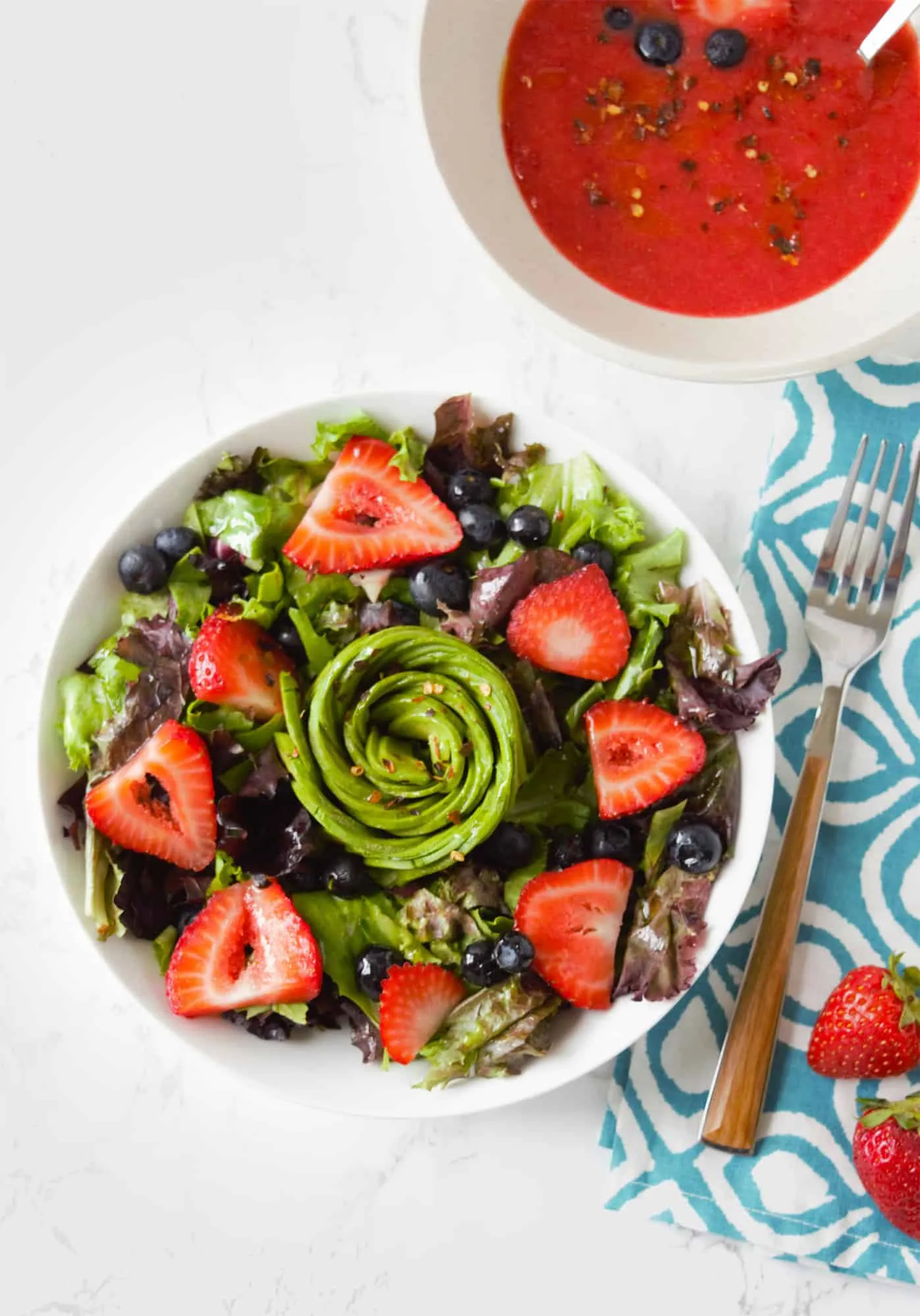 Summer Salad with Strawberry Vinaigrette